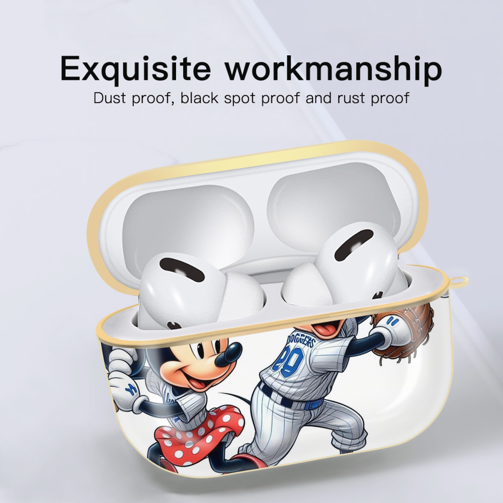  Luxury Gold AirPods Pro Case With Keychain, Flexible PC Material, Full Protection, Precise Cutouts, Anti-Fingerprint, Washable, Durable Design