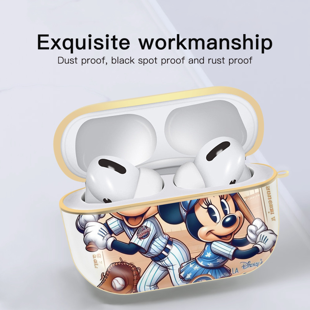  Luxury Gold AirPods Pro Case With Keychain, Flexible PC Material, Full Protection, Precise Cutouts, Anti-Fingerprint, Washable, Durable Design