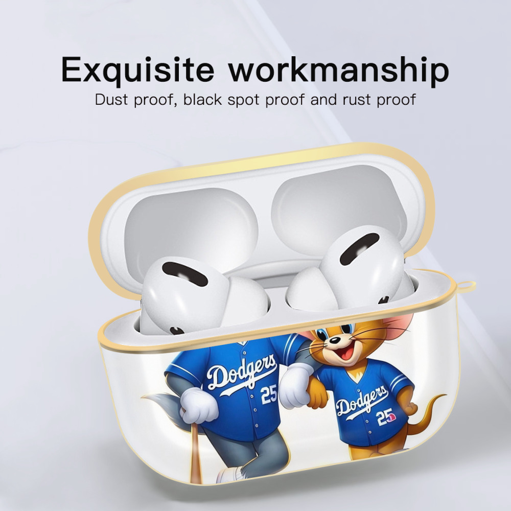  Luxury Gold AirPods Pro Case With Keychain, Flexible PC Material, Full Protection, Precise Cutouts, Anti-Fingerprint, Washable, Durable Design