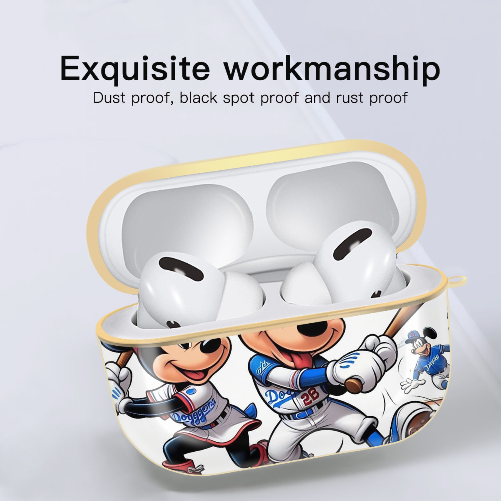  Luxury Gold AirPods Pro Case With Keychain, Flexible PC Material, Full Protection, Precise Cutouts, Anti-Fingerprint, Washable, Durable Design