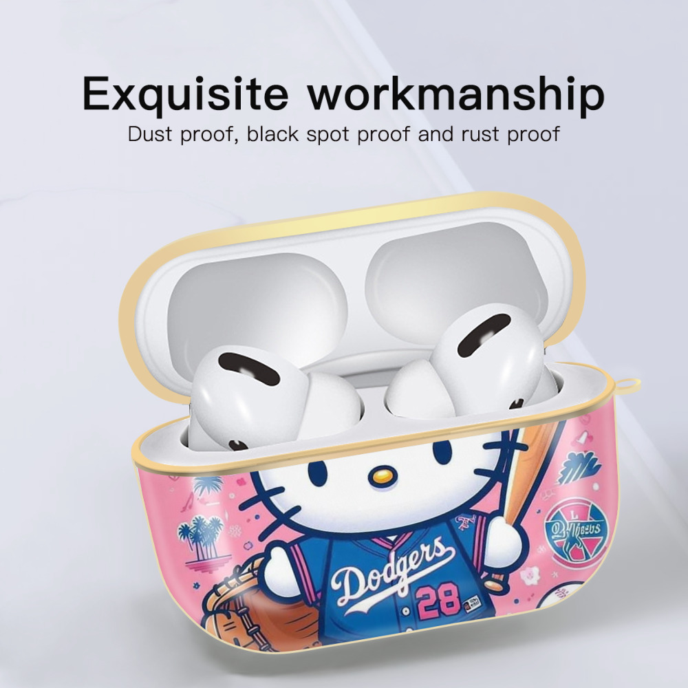  Luxury Gold AirPods Pro Case With Keychain, Flexible PC Material, Full Protection, Precise Cutouts, Anti-Fingerprint, Washable, Durable Design