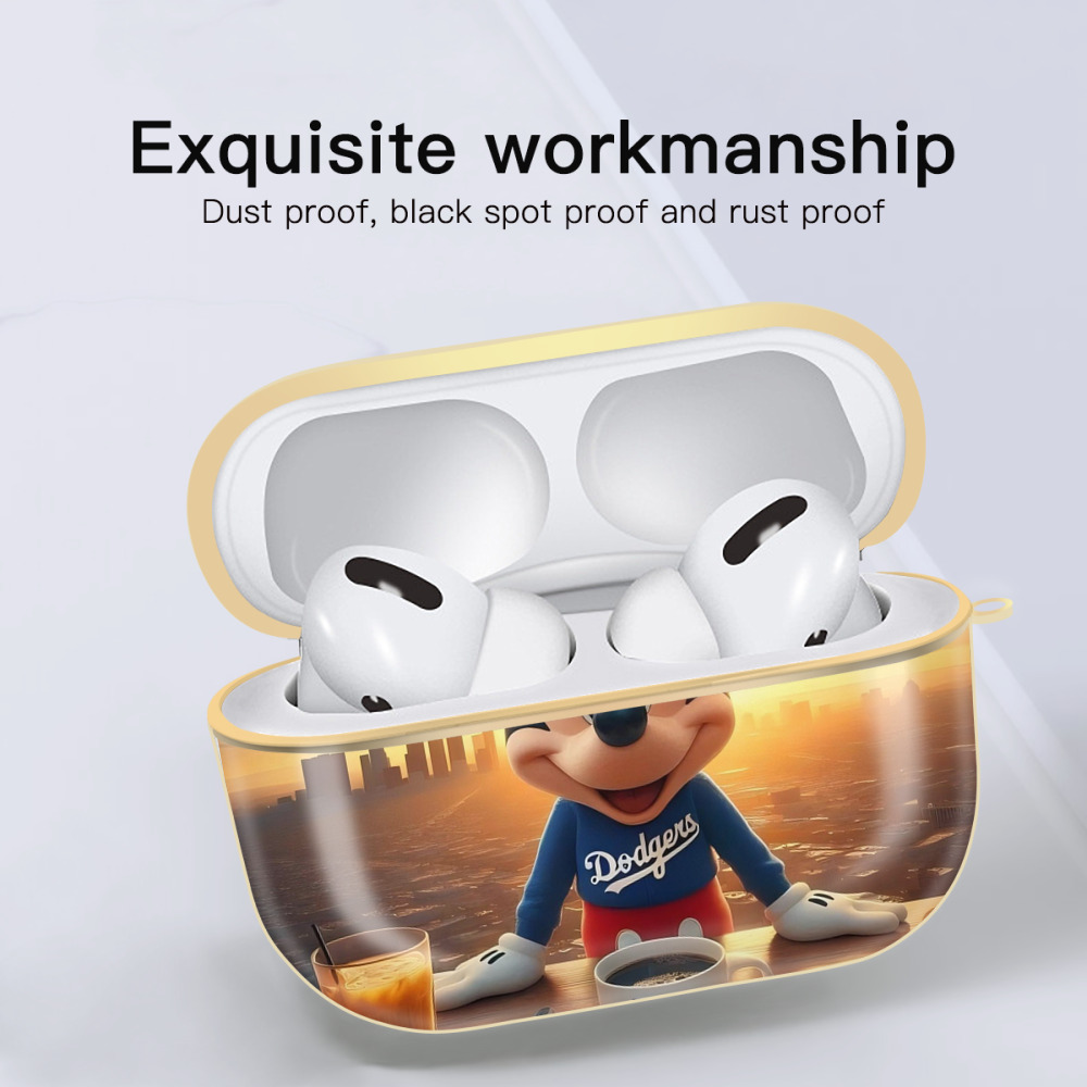  Luxury Gold AirPods Pro Case With Keychain, Flexible PC Material, Full Protection, Precise Cutouts, Anti-Fingerprint, Washable, Durable Design