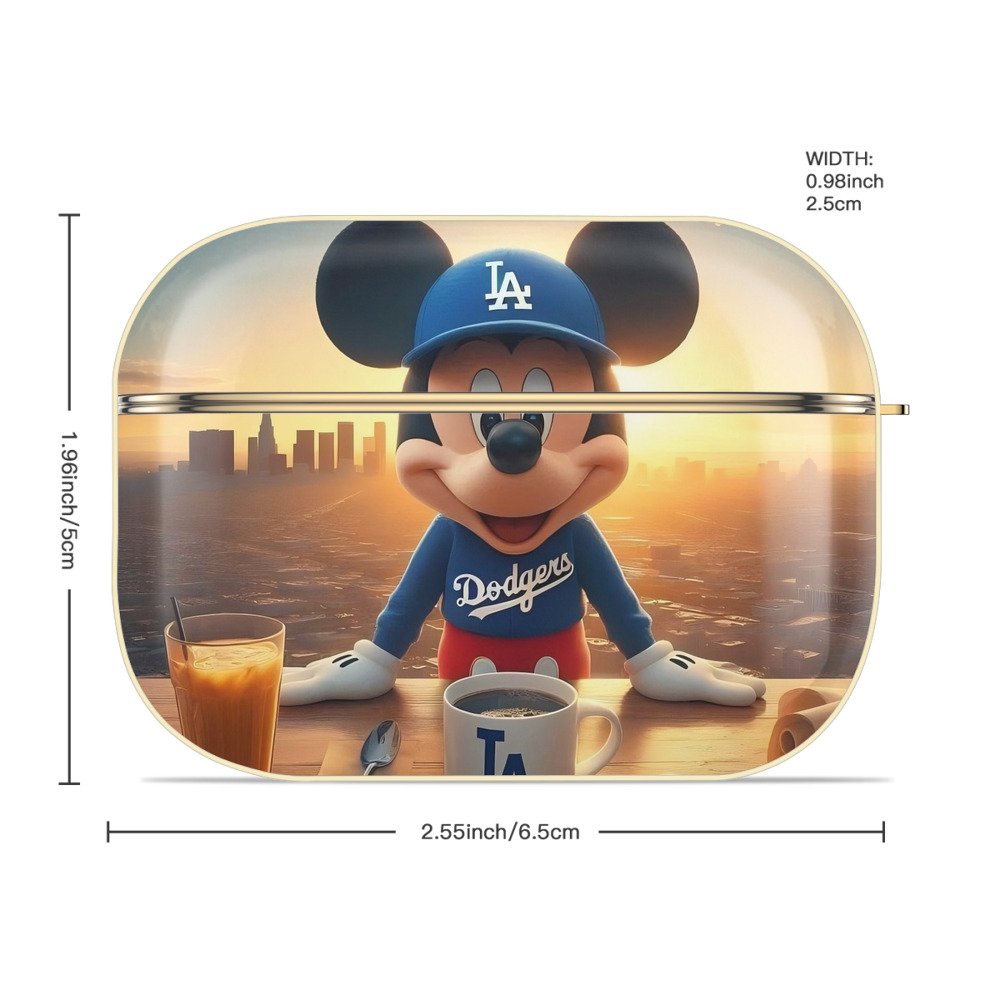  Luxury Gold AirPods Pro Case With Keychain, Flexible PC Material, Full Protection, Precise Cutouts, Anti-Fingerprint, Washable, Durable Design