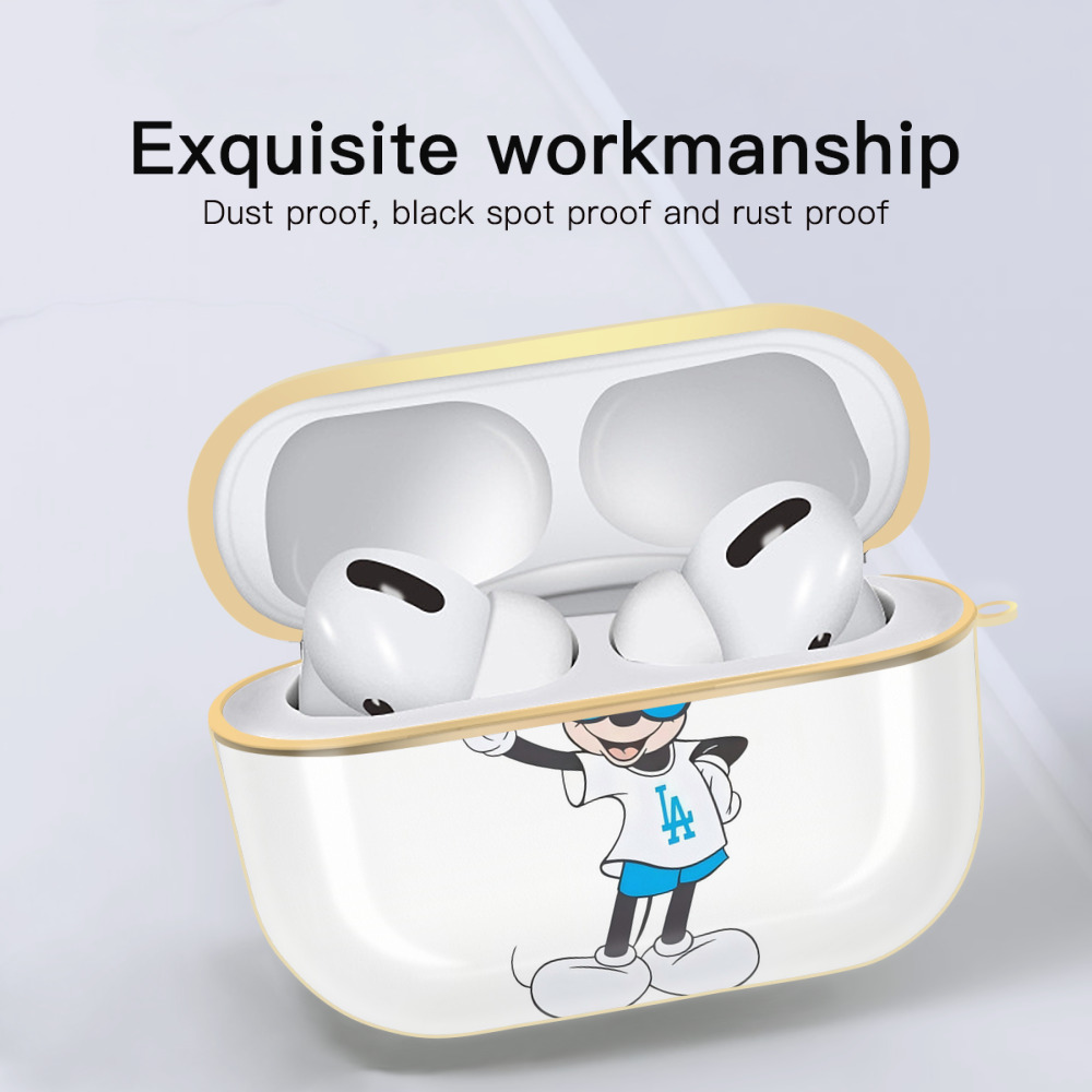  Luxury Gold AirPods Pro Case With Keychain, Flexible PC Material, Full Protection, Precise Cutouts, Anti-Fingerprint, Washable, Durable Design