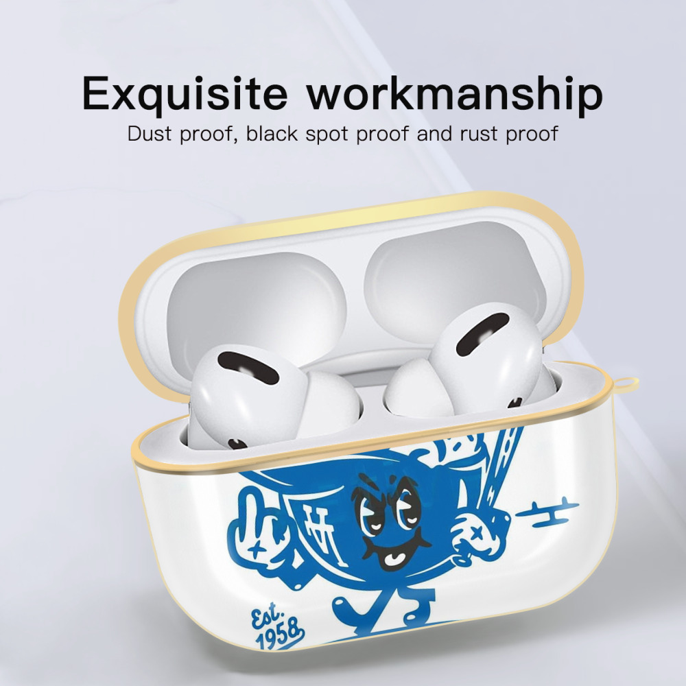  Luxury Gold AirPods Pro Case With Keychain, Flexible PC Material, Full Protection, Precise Cutouts, Anti-Fingerprint, Washable, Durable Design