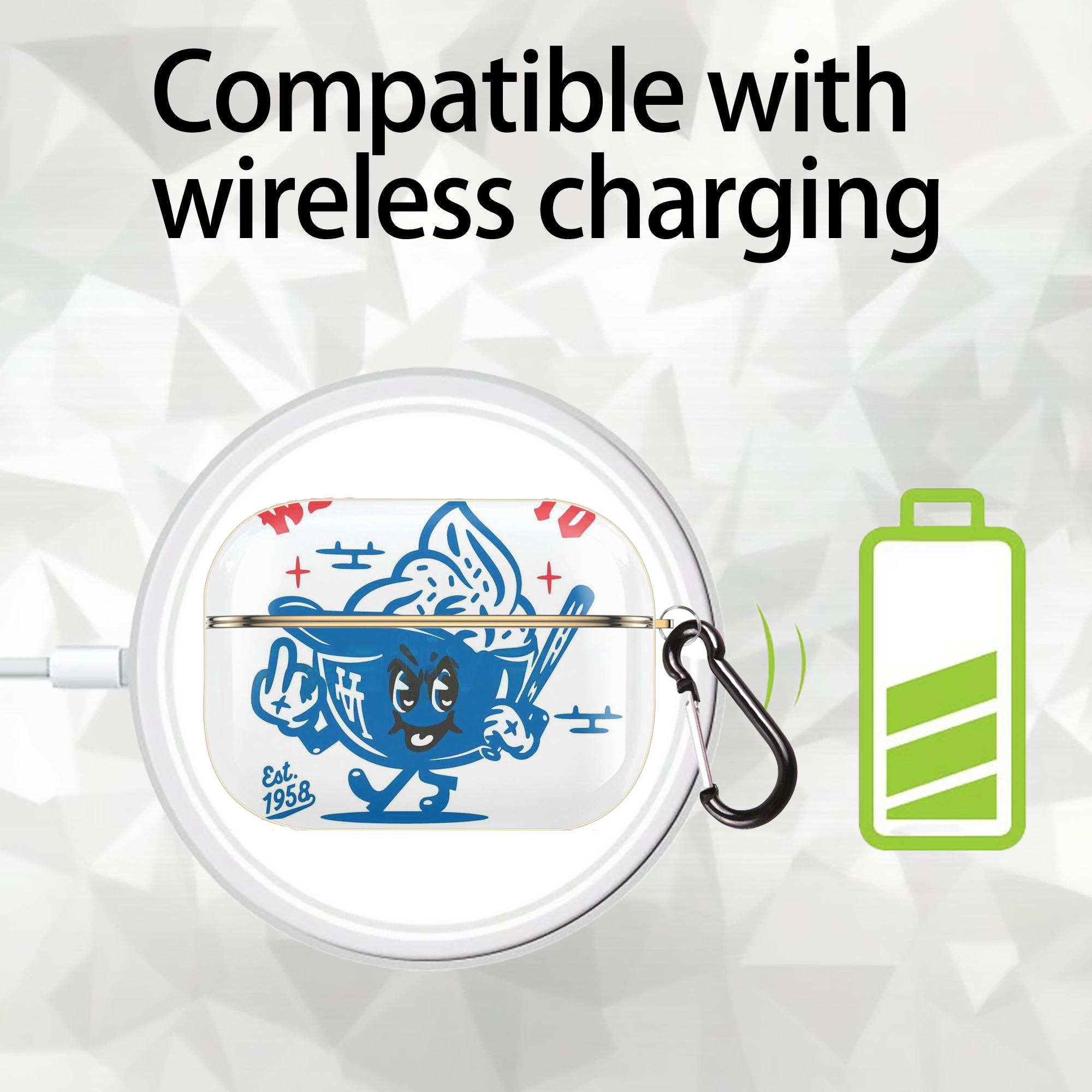  Luxury Gold AirPods Pro Case With Keychain, Flexible PC Material, Full Protection, Precise Cutouts, Anti-Fingerprint, Washable, Durable Design