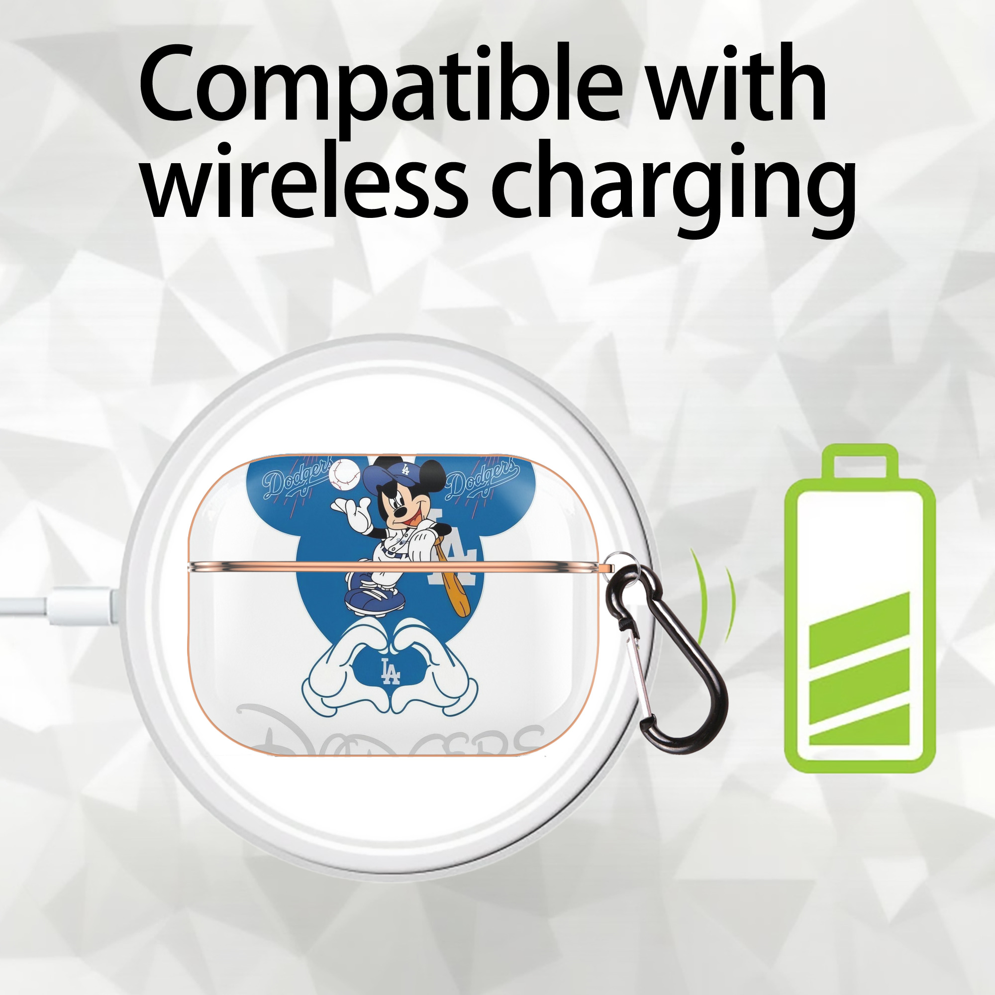  AirPods Pro Protective Case Rose Gold, Flexible PC Material, Precise Fit, Anti-Slip Cover, Full Protection, Fingerprint Resistant, Washable With Keychain