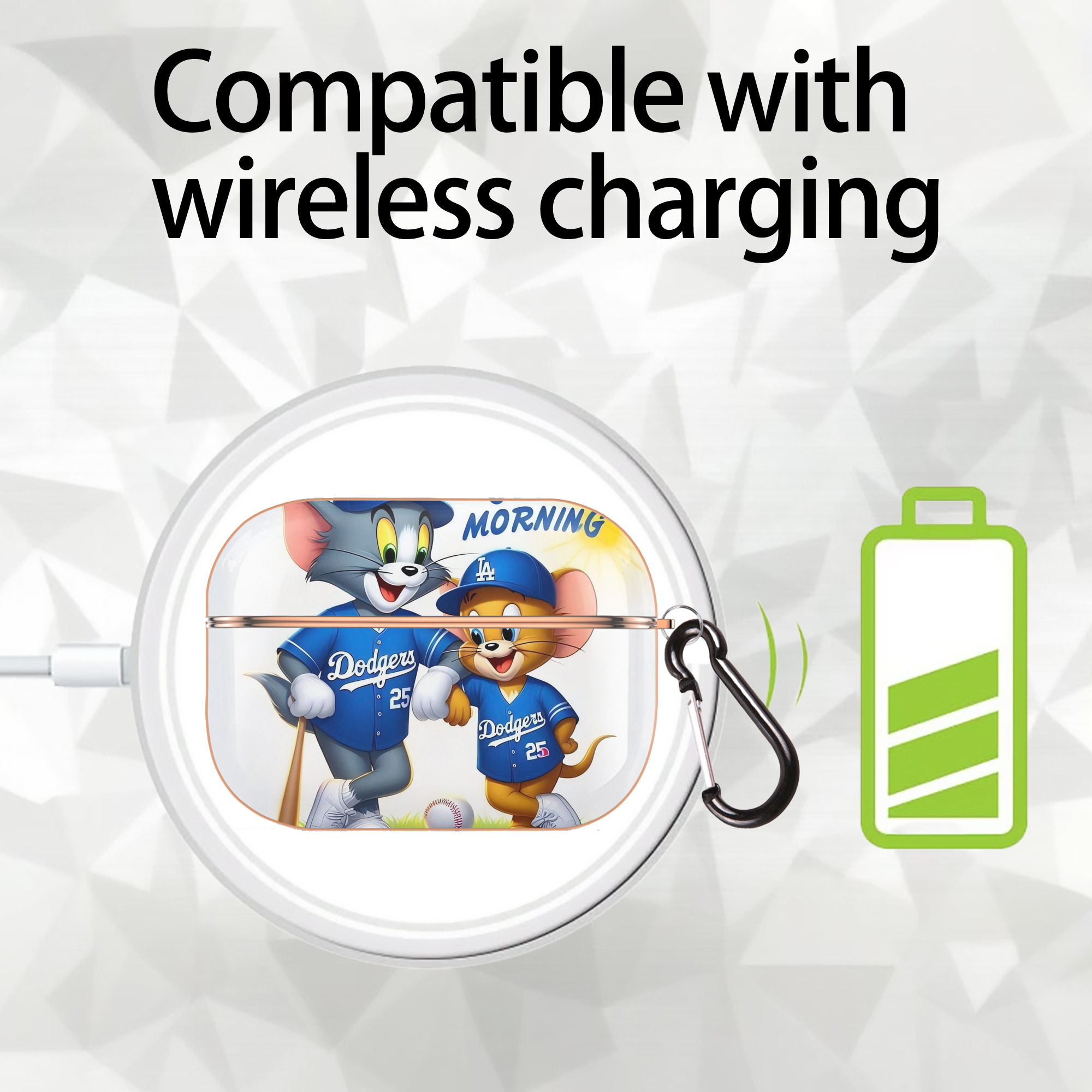  AirPods Pro Protective Case Rose Gold, Flexible PC Material, Precise Fit, Anti-Slip Cover, Full Protection, Fingerprint Resistant, Washable With Keychain