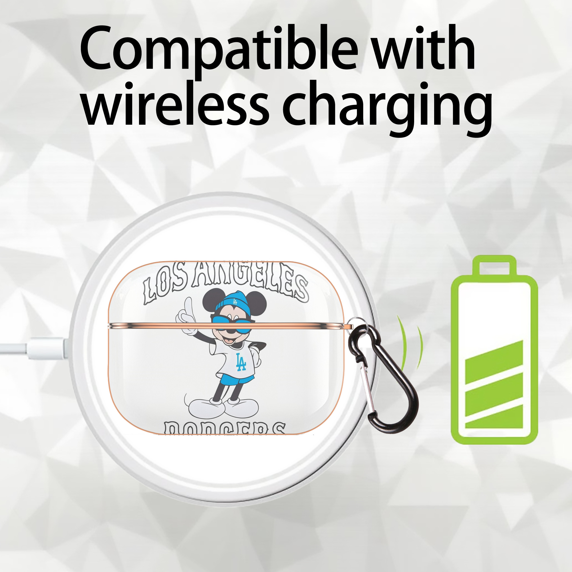  AirPods Pro Protective Case Rose Gold, Flexible PC Material, Precise Fit, Anti-Slip Cover, Full Protection, Fingerprint Resistant, Washable With Keychain