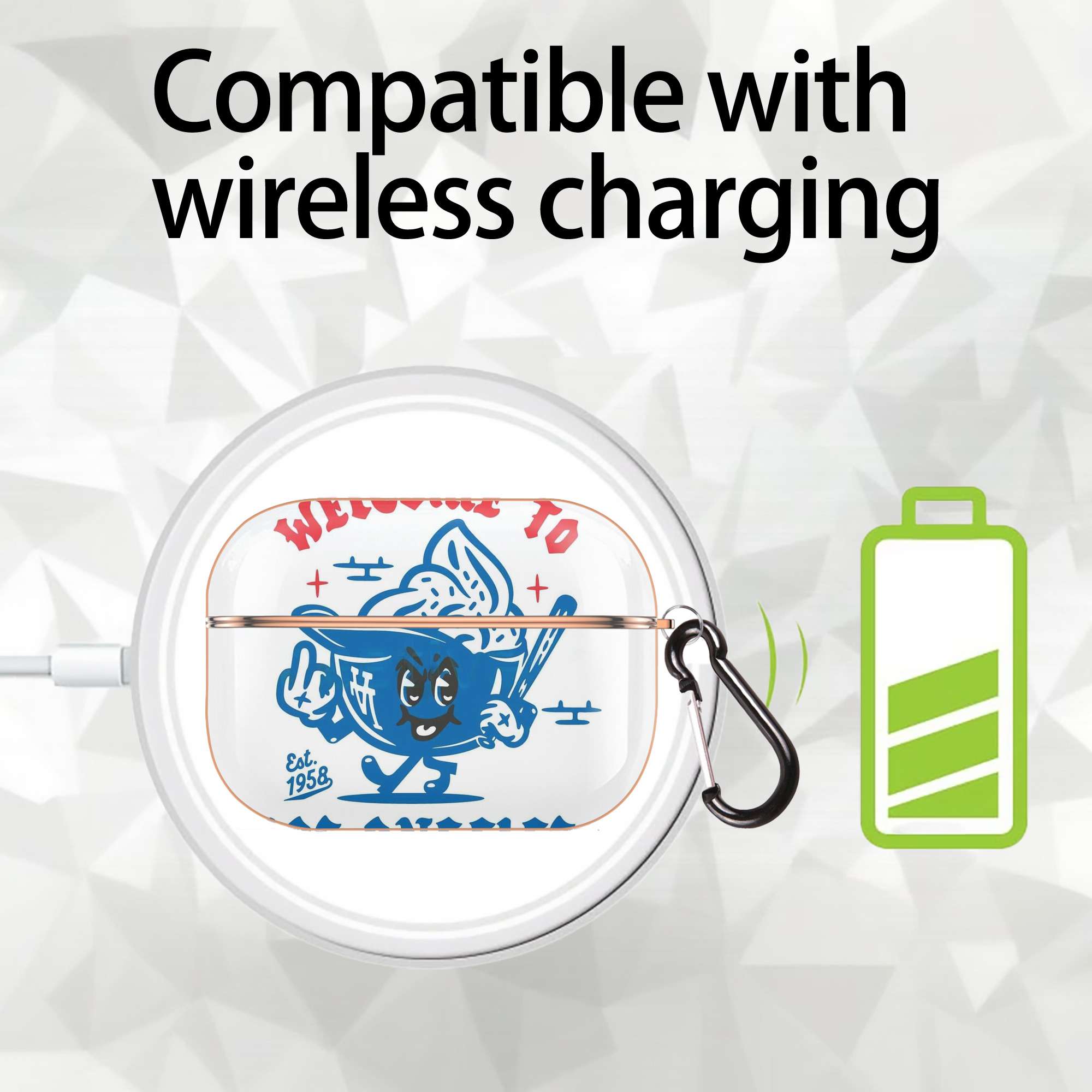  AirPods Pro Protective Case Rose Gold, Flexible PC Material, Precise Fit, Anti-Slip Cover, Full Protection, Fingerprint Resistant, Washable With Keychain