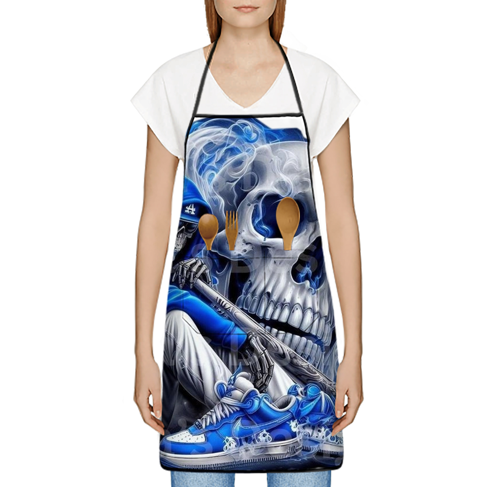  Stain-Resistant Polyester Apron With Pocket – Full Print, Waterproof, Anti-Wrinkle, Anti-Pilling – Ideal For Kitchen, BBQ, Restaurant, Salon & More
