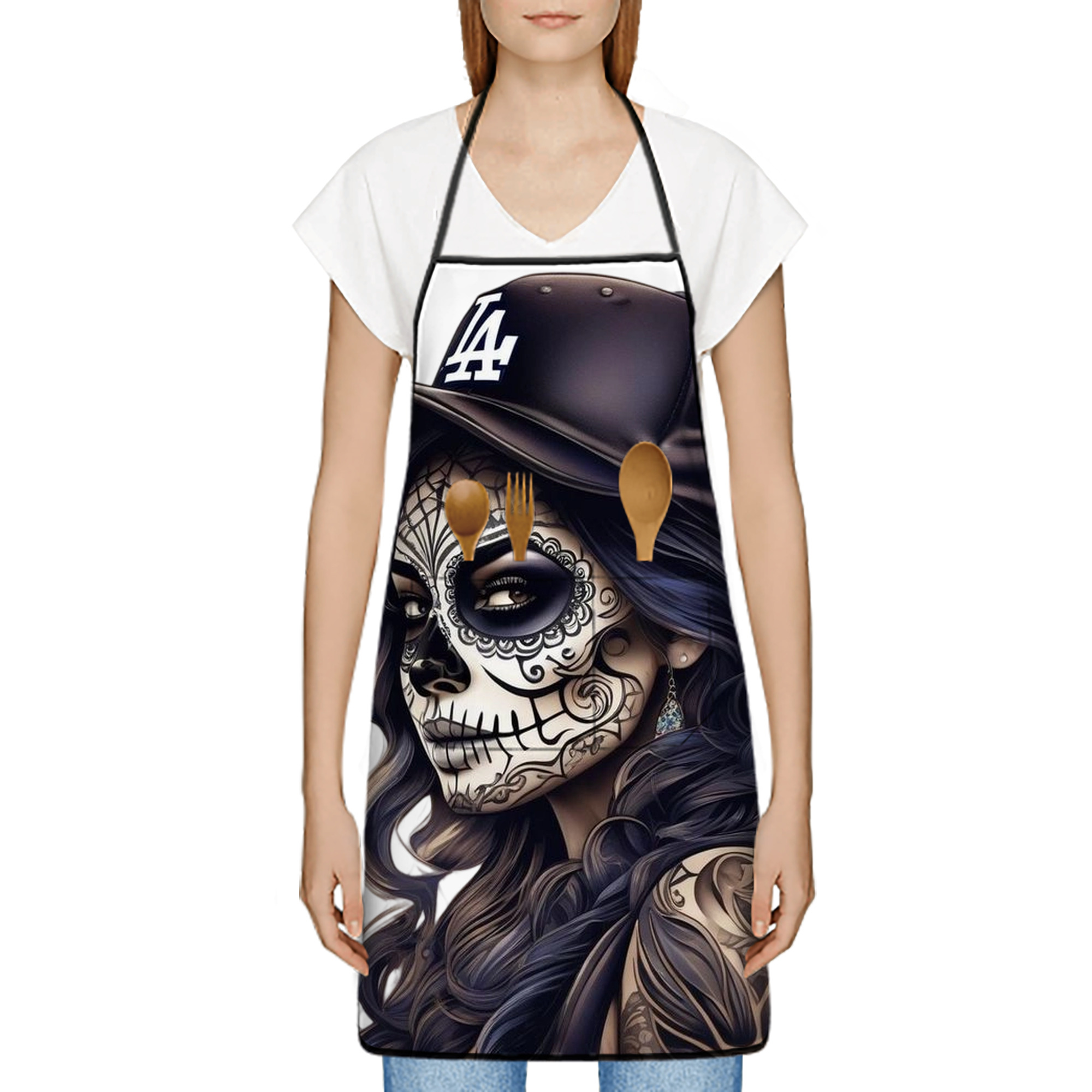  Stain-Resistant Polyester Apron With Pocket – Full Print, Waterproof, Anti-Wrinkle, Anti-Pilling – Ideal For Kitchen, BBQ, Restaurant, Salon & More