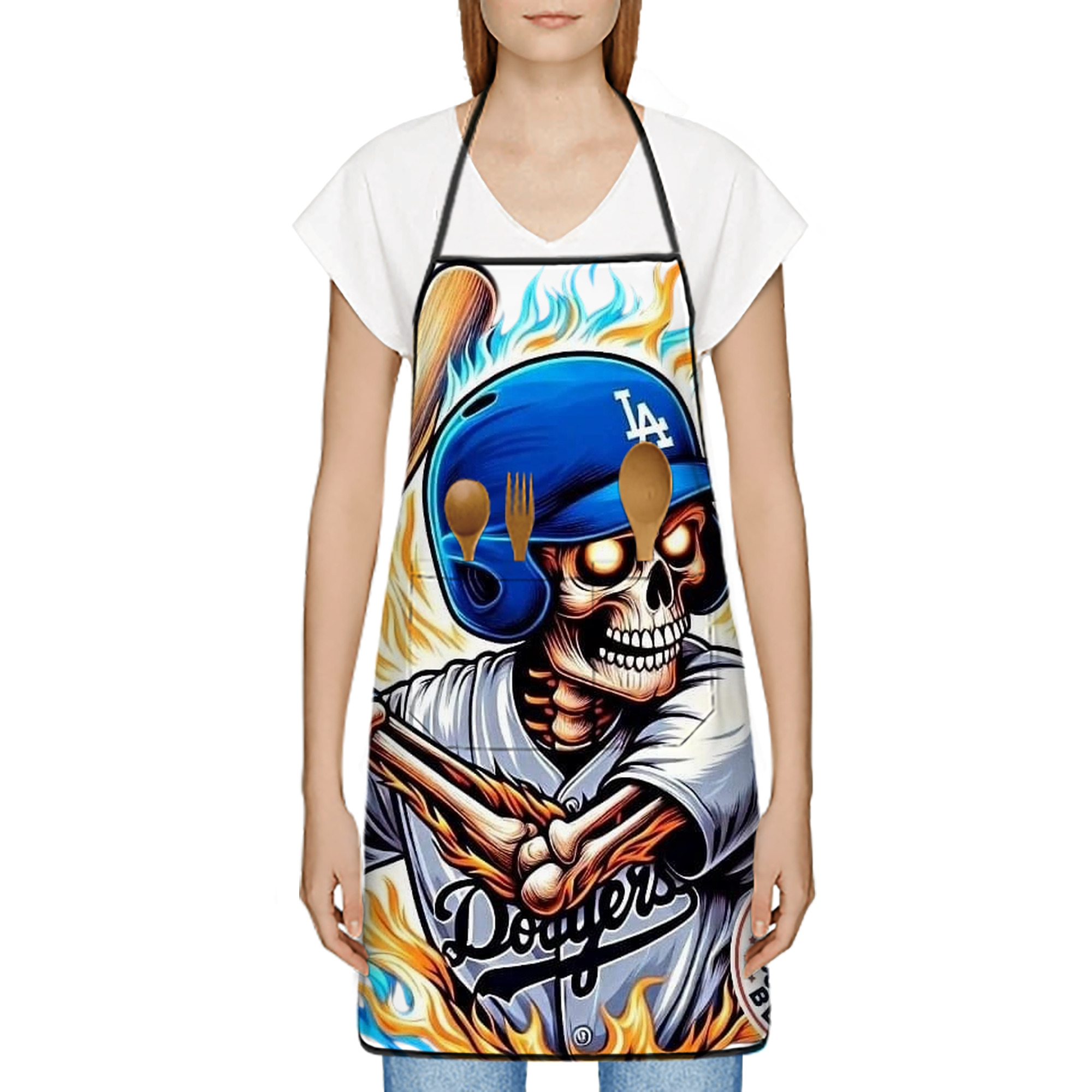  Stain-Resistant Polyester Apron With Pocket – Full Print, Waterproof, Anti-Wrinkle, Anti-Pilling – Ideal For Kitchen, BBQ, Restaurant, Salon & More