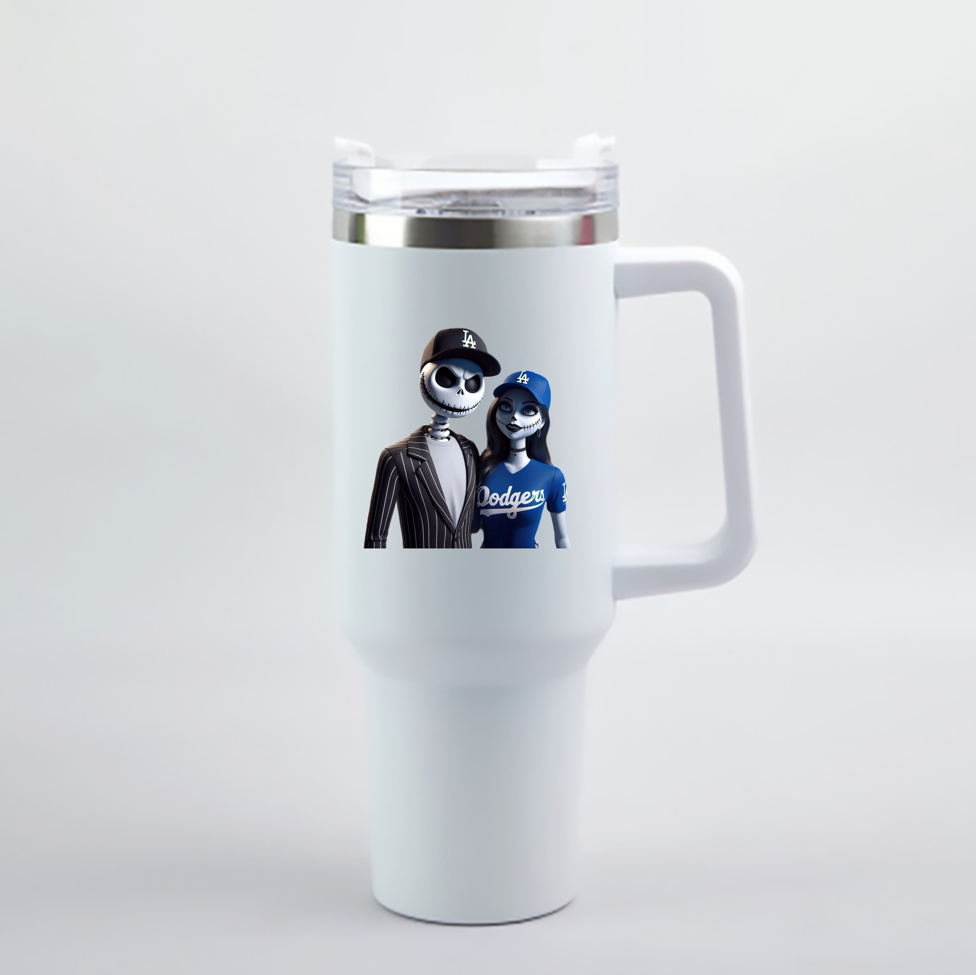  40oz Handle Car Cup With Crystal Sticker Design – Durable Stainless Steel Travel Mug With Reusable Straw – Double Wall Insulated