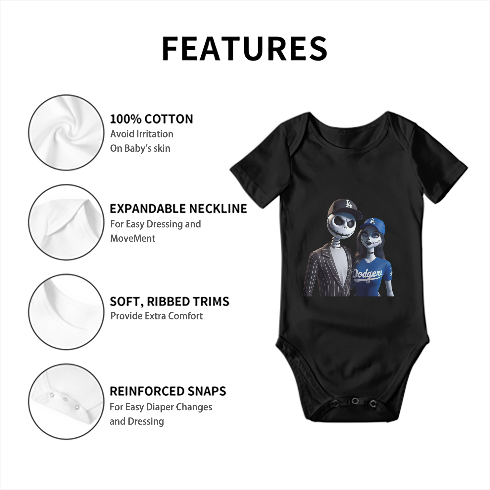  Baby Short Sleeve Romper – 100% Cotton Soft & Breathable Digital Print Onesie With Easy Snap Closure And Envelope Shoulder – Comfortable For Daily Wear & Travel