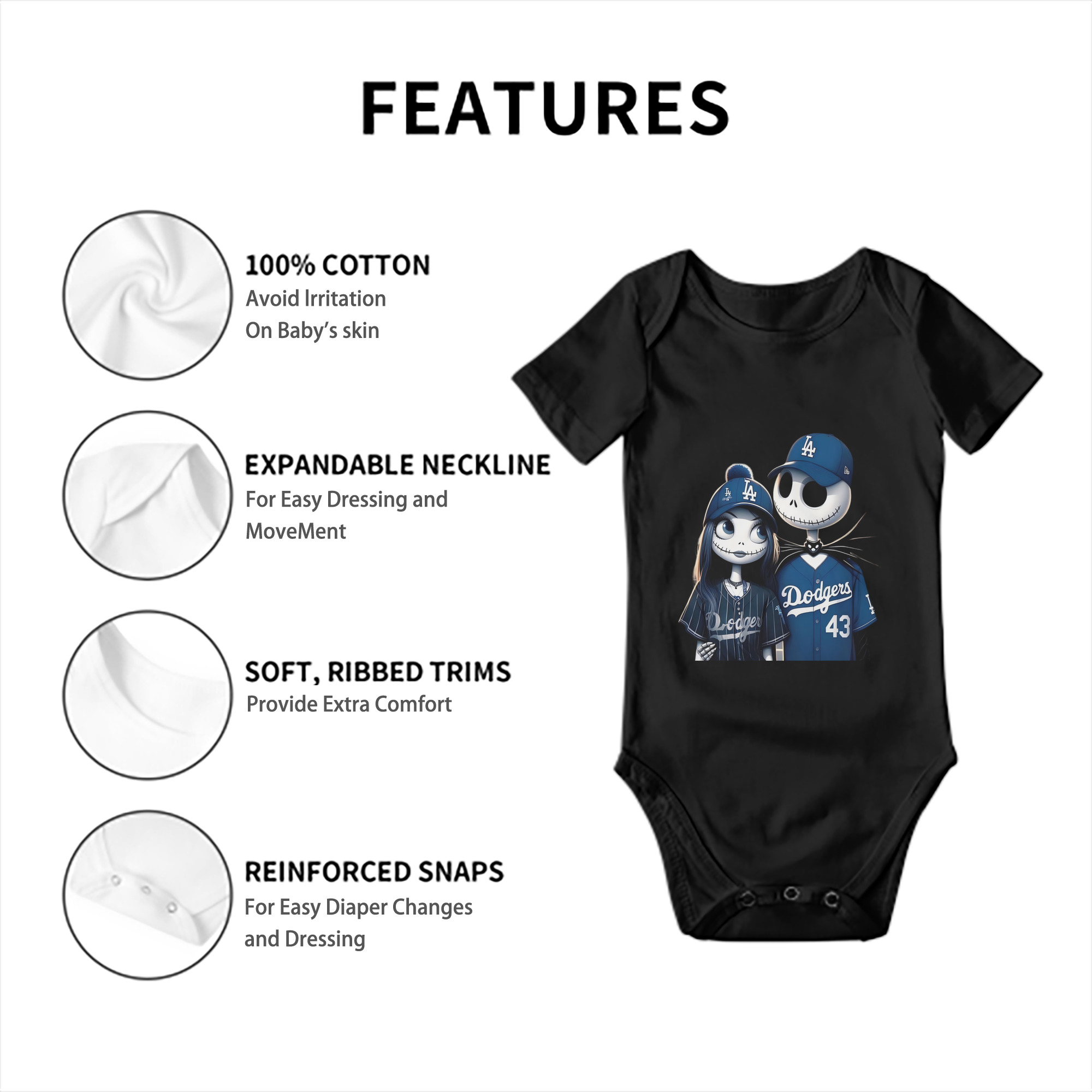  Baby Short Sleeve Romper – 100% Cotton Soft & Breathable Digital Print Onesie With Easy Snap Closure And Envelope Shoulder – Comfortable For Daily Wear & Travel