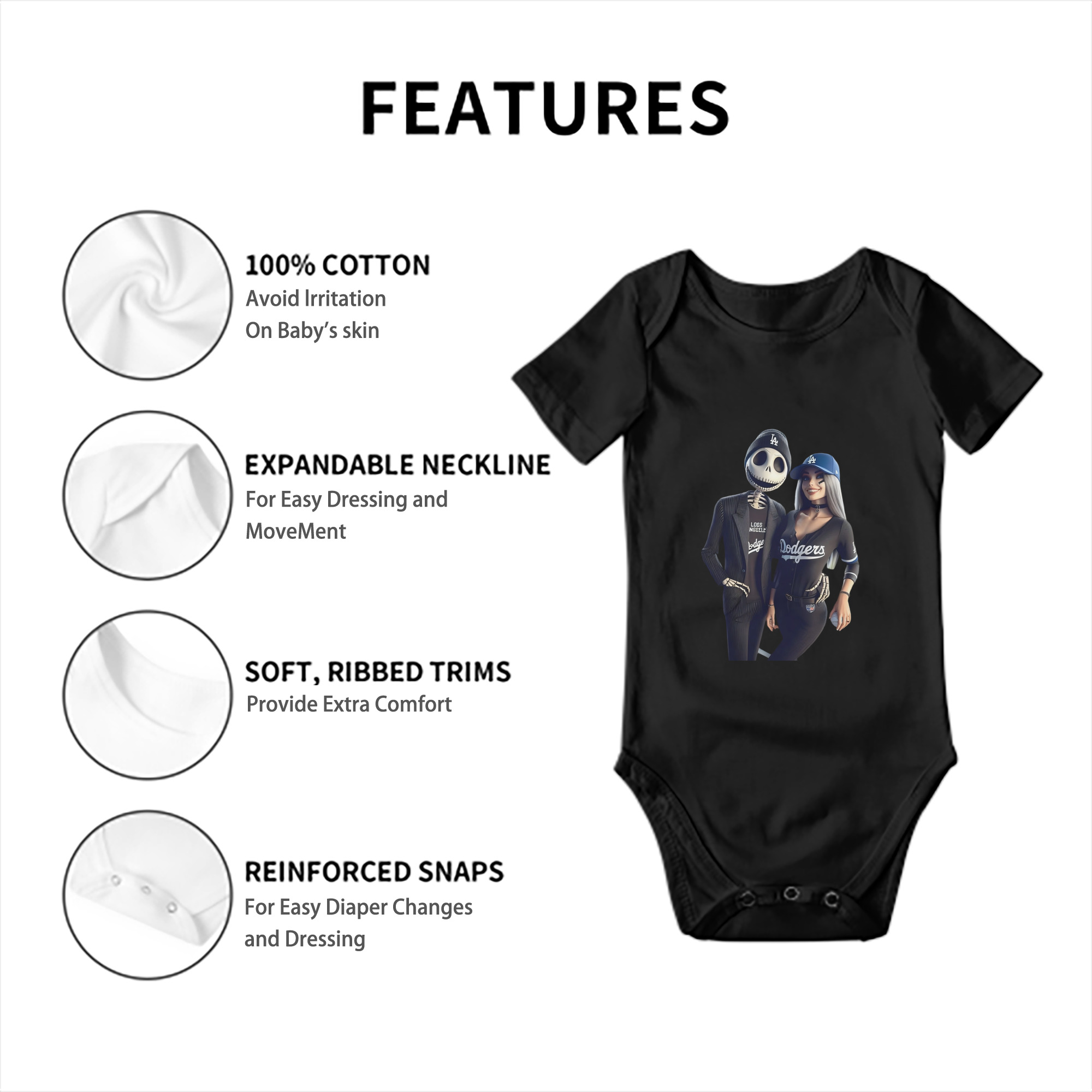  Baby Short Sleeve Romper – 100% Cotton Soft & Breathable Digital Print Onesie With Easy Snap Closure And Envelope Shoulder – Comfortable For Daily Wear & Travel