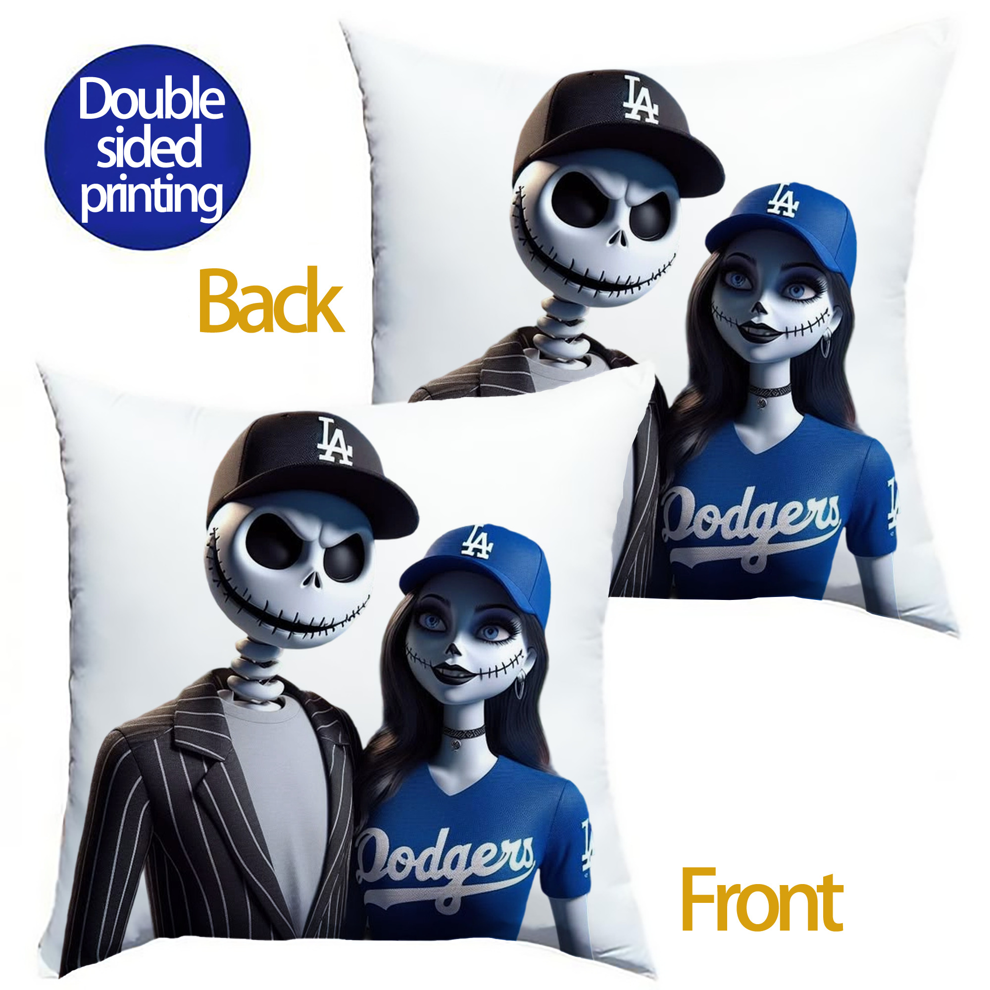  Soft Polyester Pillow Cover With Insert – Double-Sided Design, Invisible Zipper, Durable & Breathable – Easy Care Cushion Set