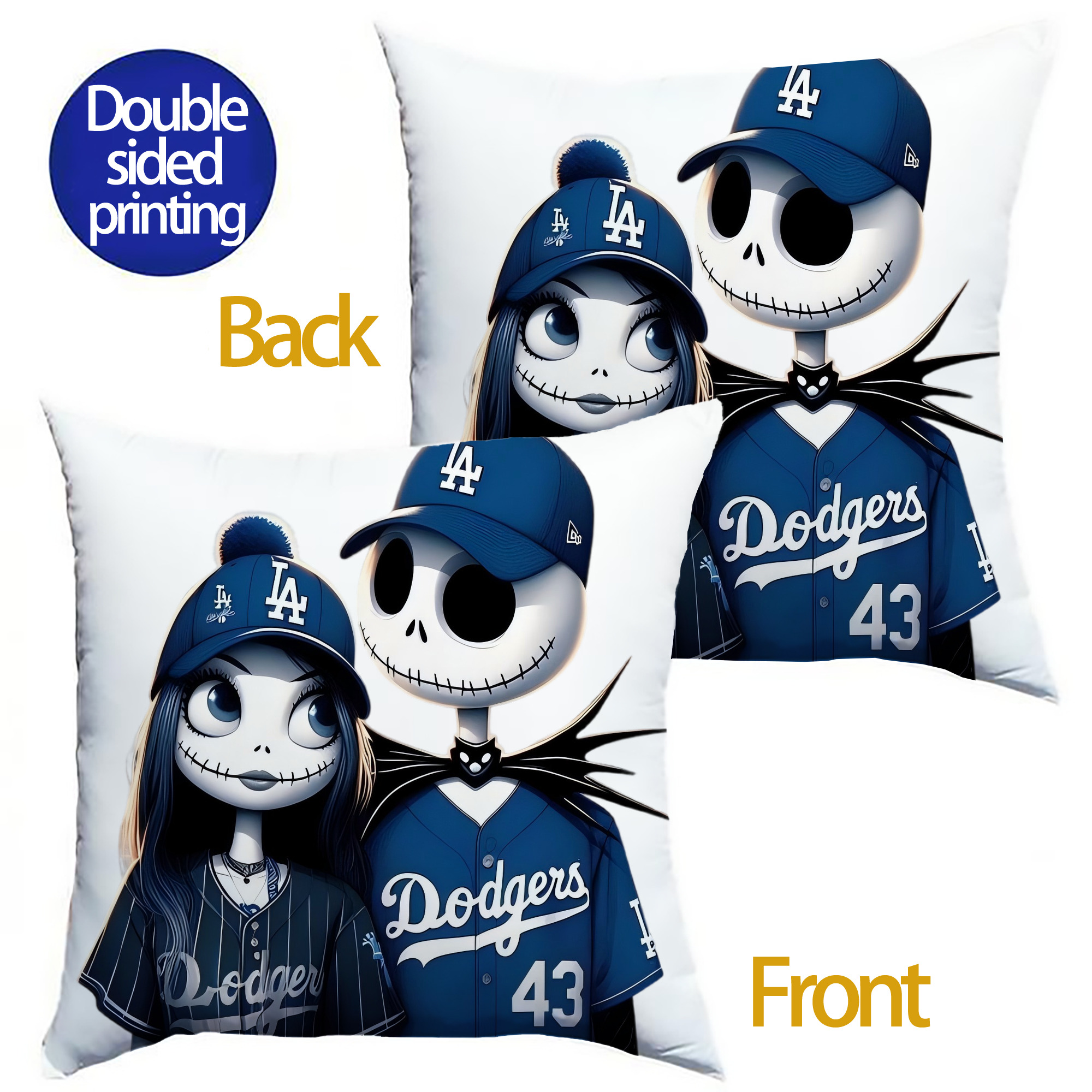  Soft Polyester Pillow Cover With Insert – Double-Sided Design, Invisible Zipper, Durable & Breathable – Easy Care Cushion Set