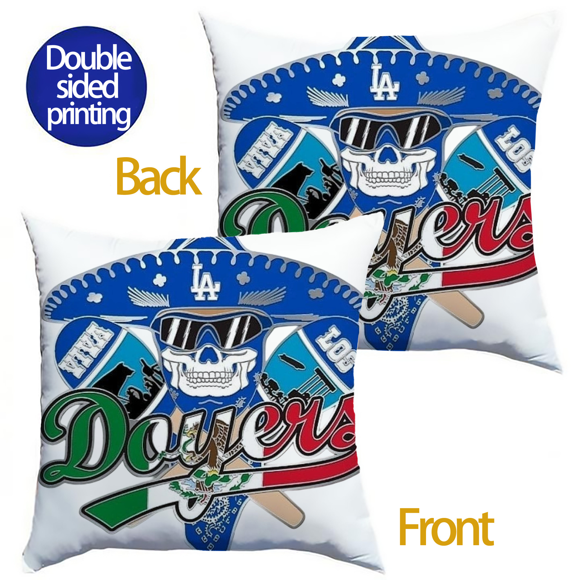 Soft Polyester Pillow Cover With Insert – Double-Sided Design, Invisible Zipper, Durable & Breathable – Easy Care Cushion Set