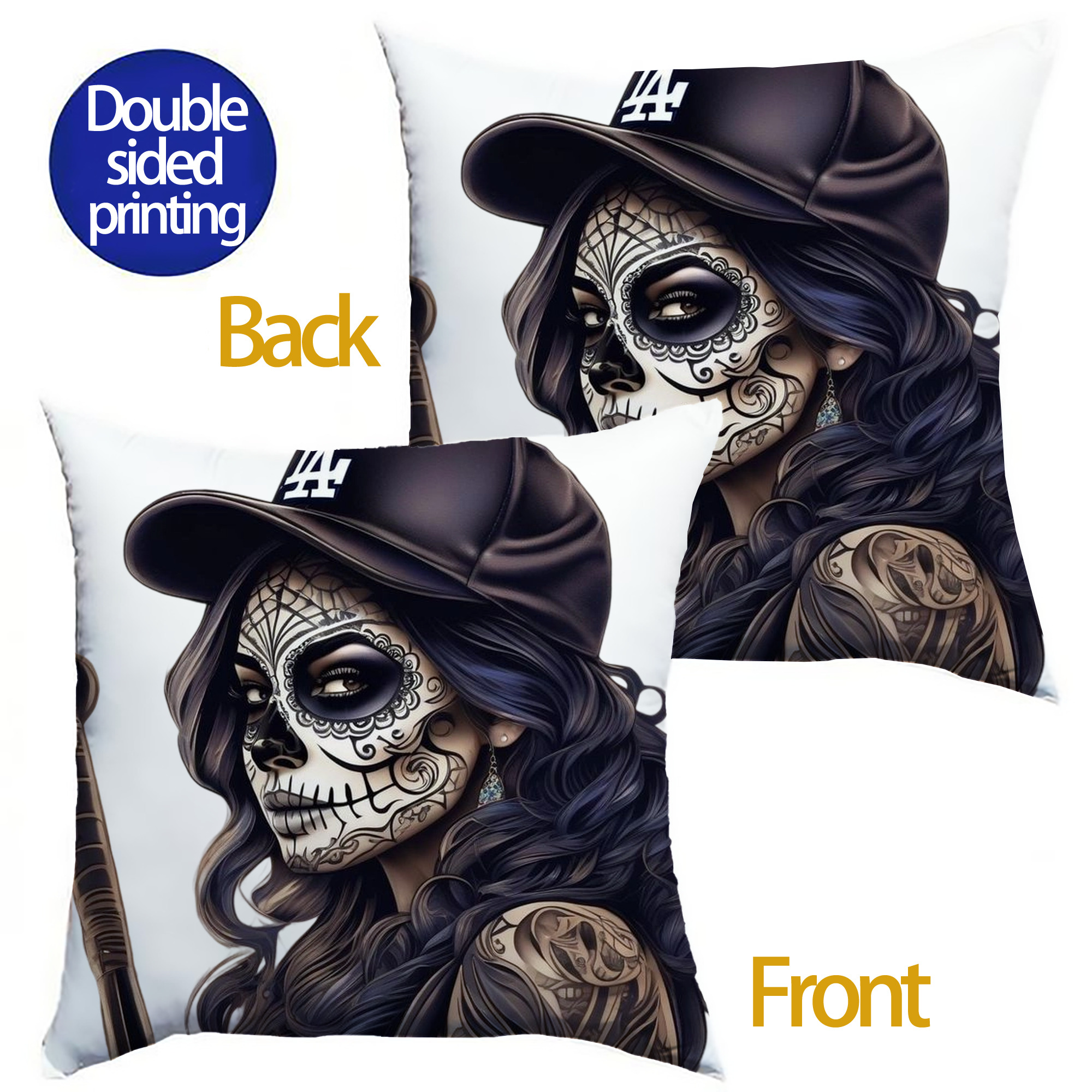  Soft Polyester Pillow Cover With Insert – Double-Sided Design, Invisible Zipper, Durable & Breathable – Easy Care Cushion Set