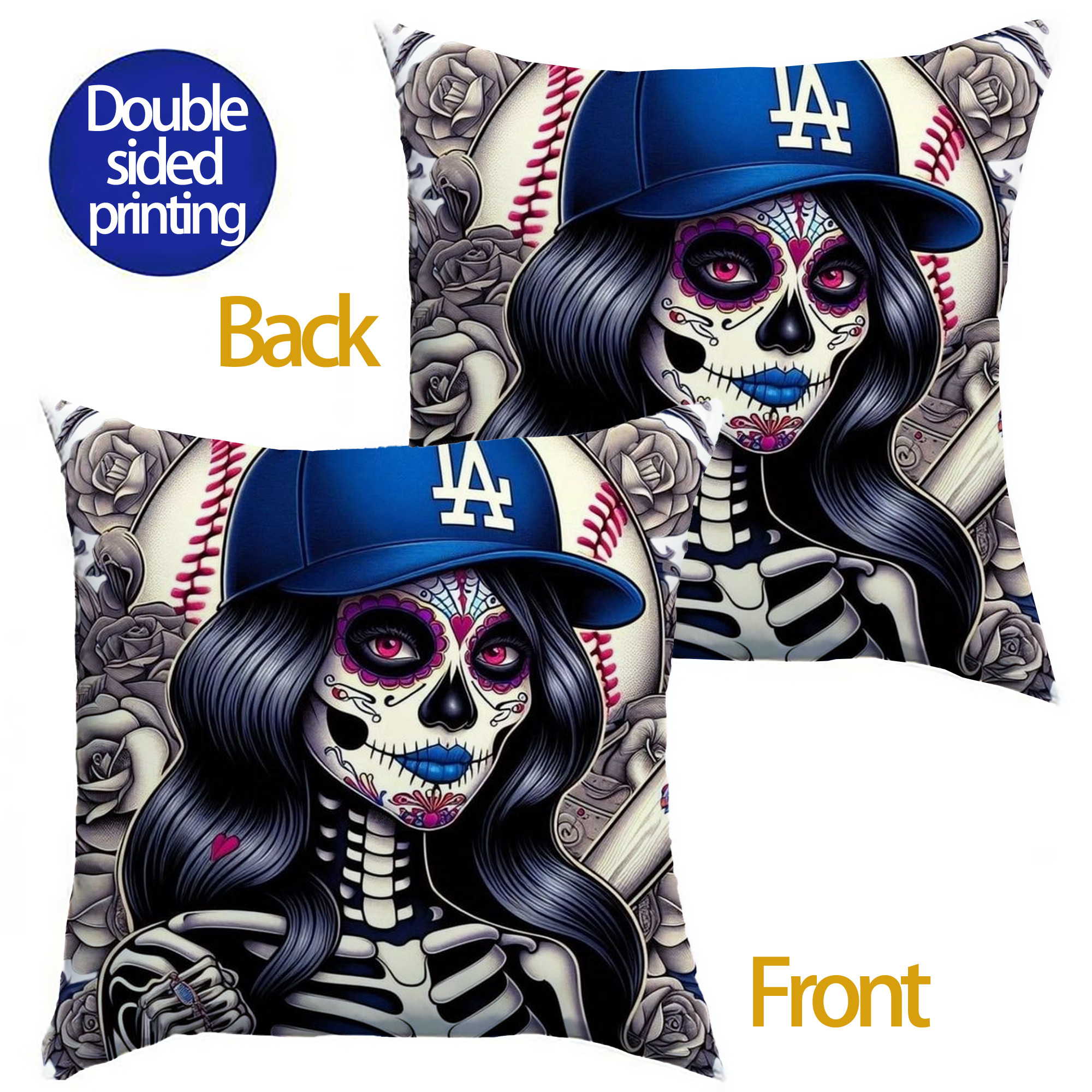  Soft Polyester Pillow Cover With Insert – Double-Sided Design, Invisible Zipper, Durable & Breathable – Easy Care Cushion Set