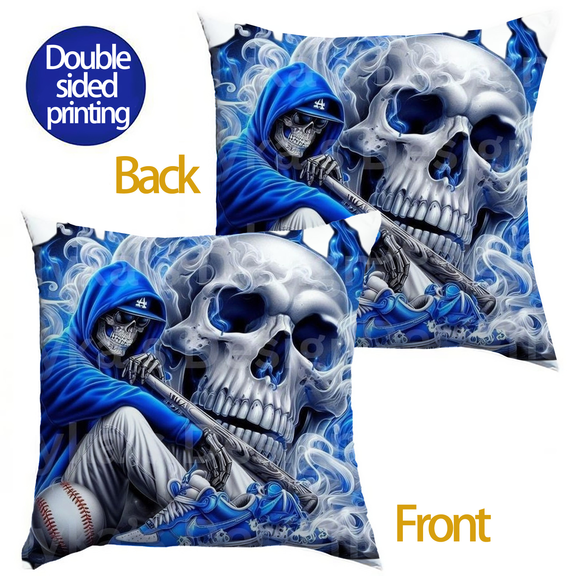  Soft Polyester Pillow Cover With Insert – Double-Sided Design, Invisible Zipper, Durable & Breathable – Easy Care Cushion Set