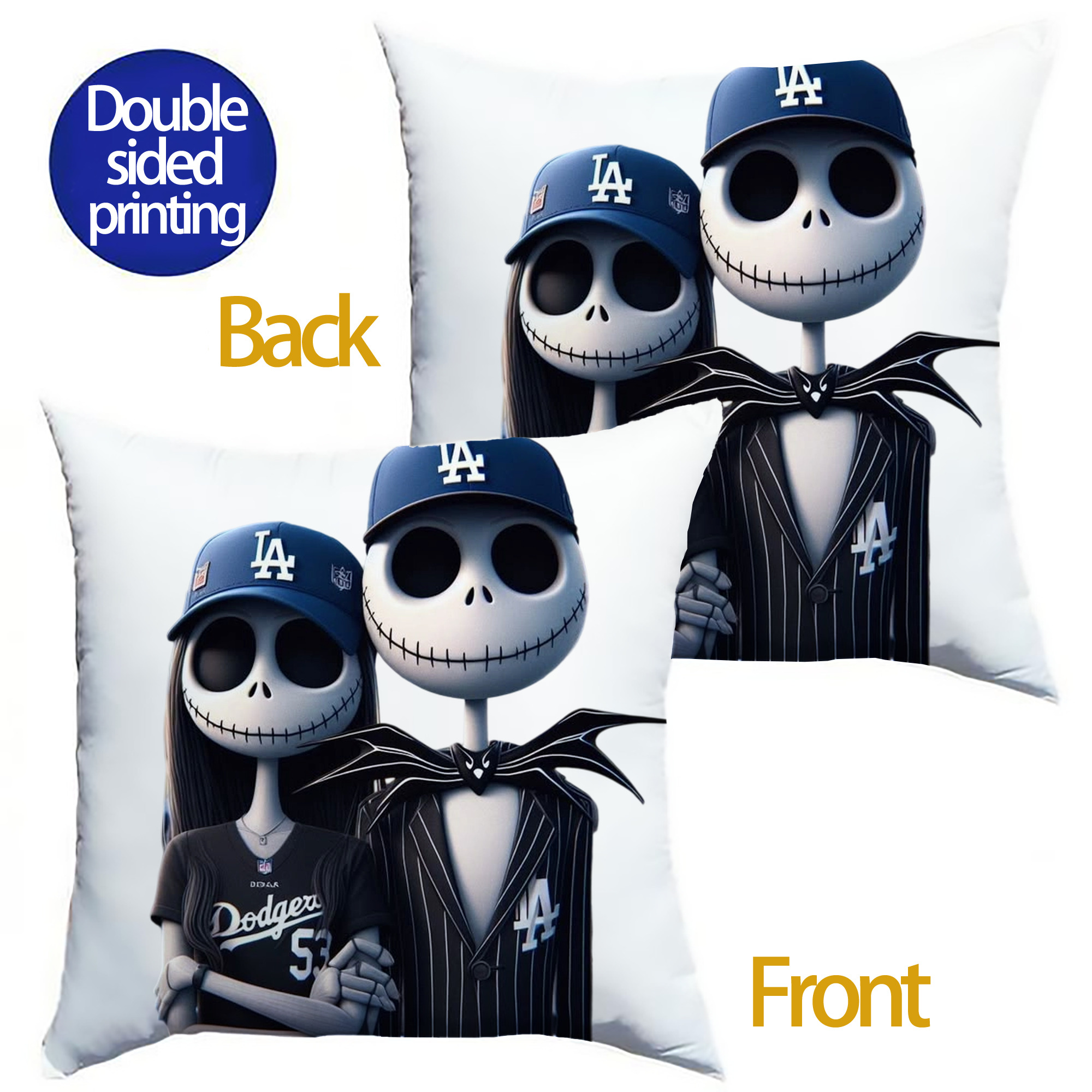  Soft Polyester Pillow Cover With Insert – Double-Sided Design, Invisible Zipper, Durable & Breathable – Easy Care Cushion Set