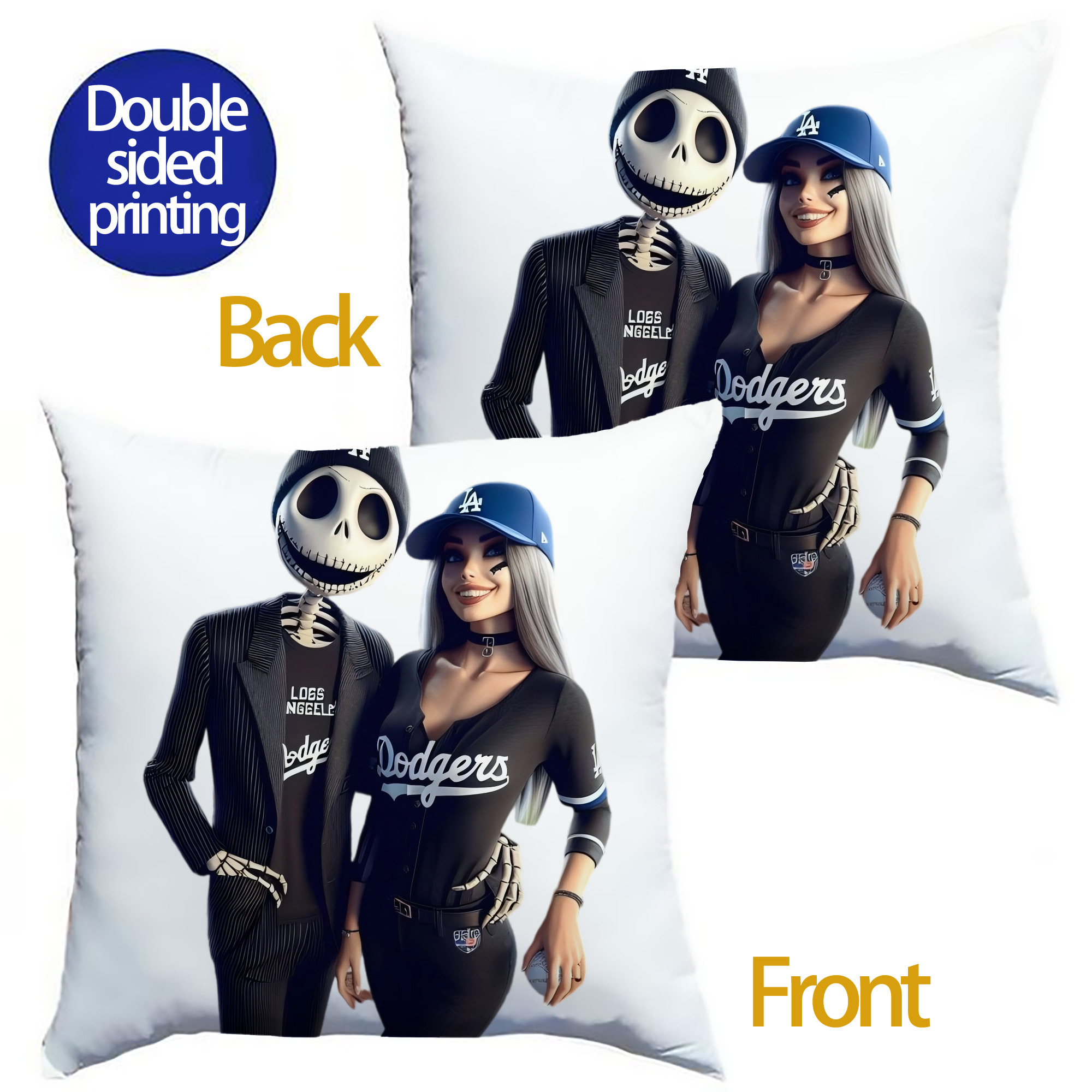  Soft Polyester Pillow Cover With Insert – Double-Sided Design, Invisible Zipper, Durable & Breathable – Easy Care Cushion Set