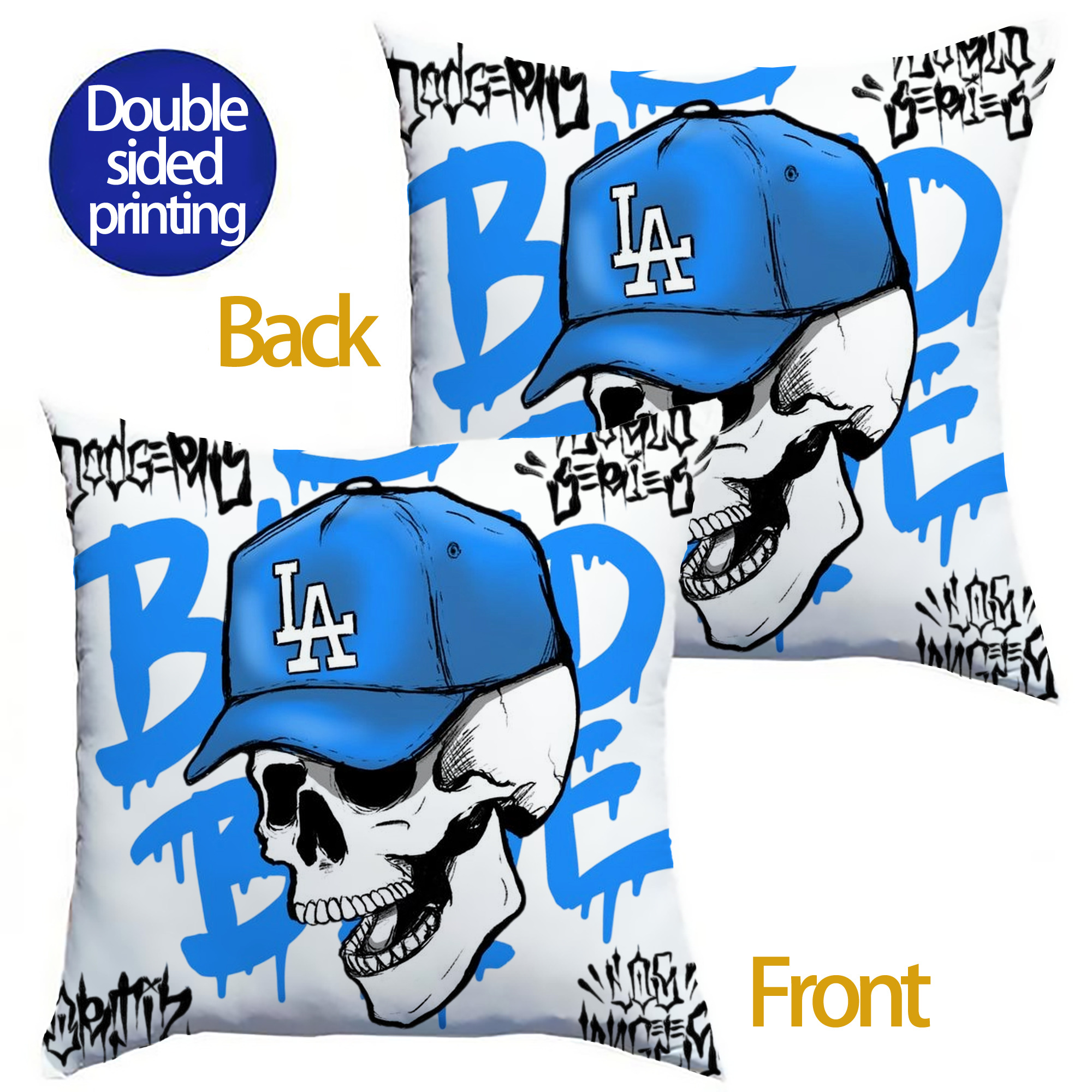  Soft Polyester Pillow Cover With Insert – Double-Sided Design, Invisible Zipper, Durable & Breathable – Easy Care Cushion Set