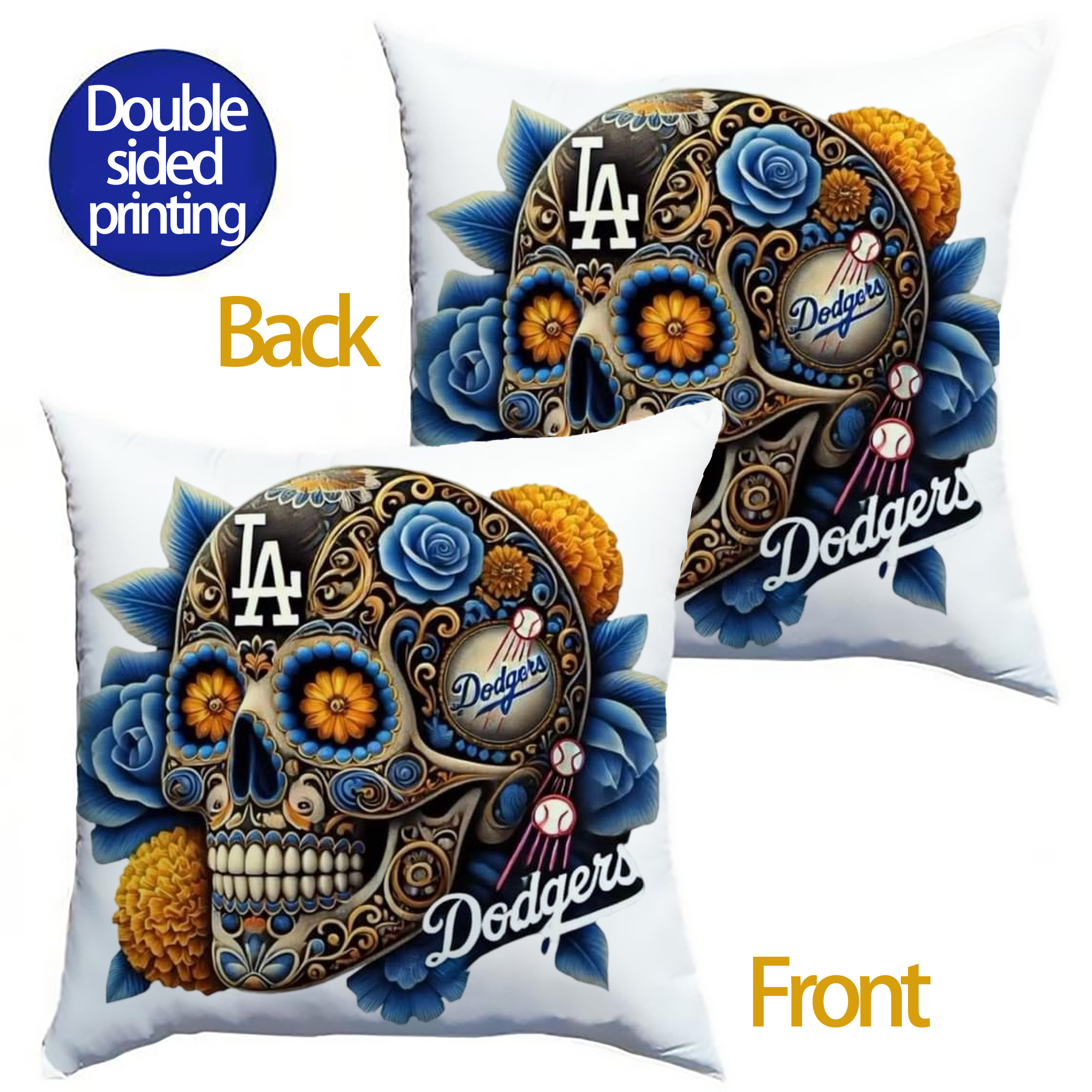  Soft Polyester Pillow Cover With Insert – Double-Sided Design, Invisible Zipper, Durable & Breathable – Easy Care Cushion Set