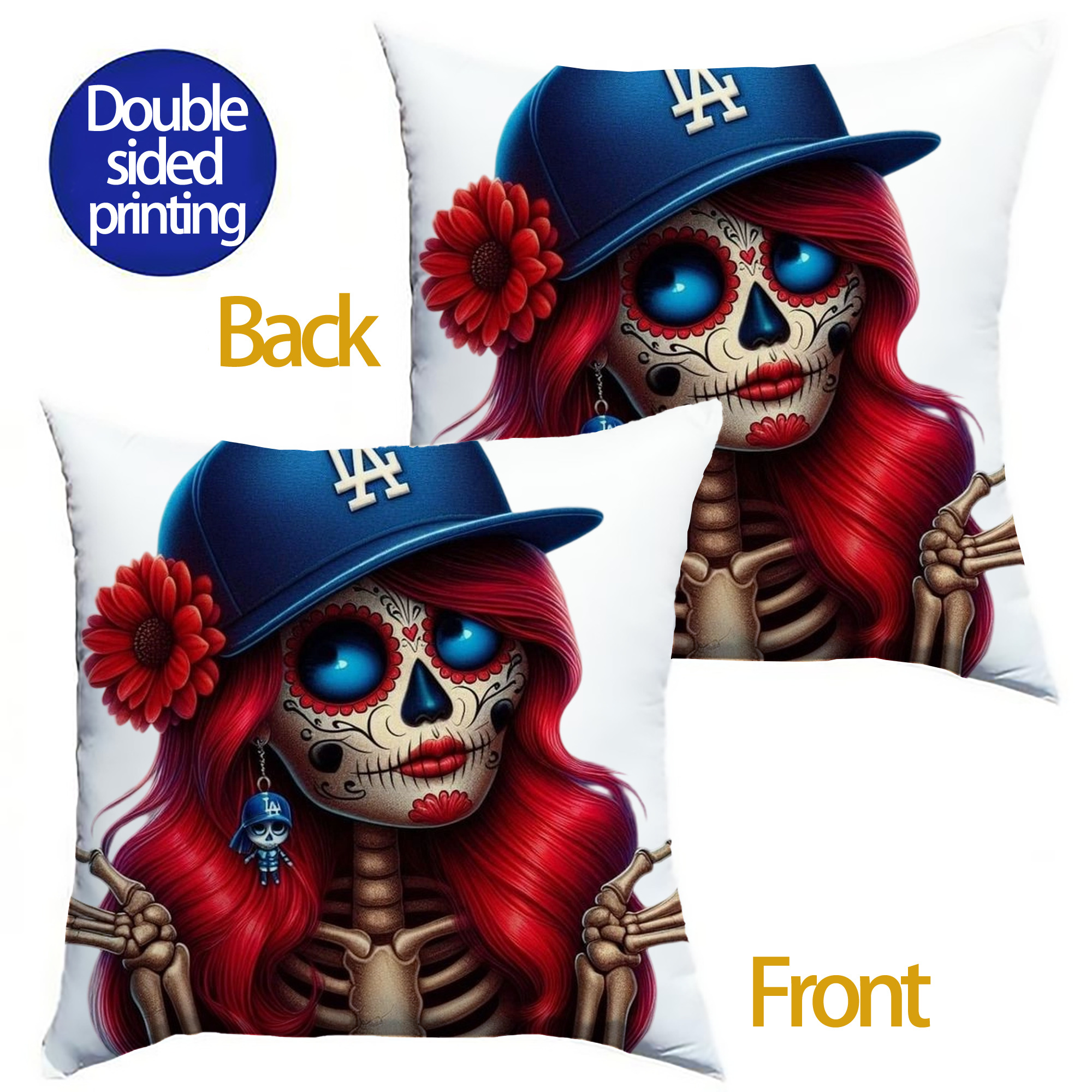  Soft Polyester Pillow Cover With Insert – Double-Sided Design, Invisible Zipper, Durable & Breathable – Easy Care Cushion Set