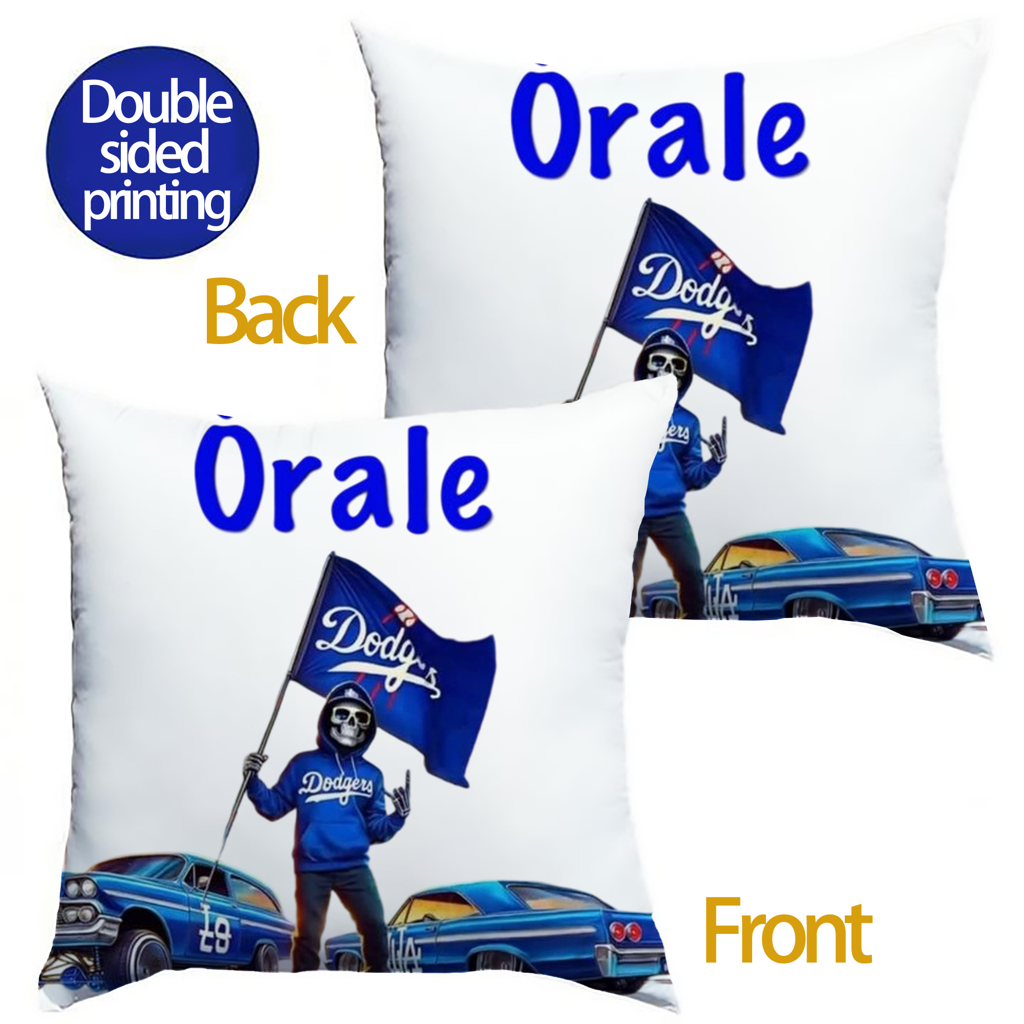  Soft Polyester Pillow Cover With Insert – Double-Sided Design, Invisible Zipper, Durable & Breathable – Easy Care Cushion Set