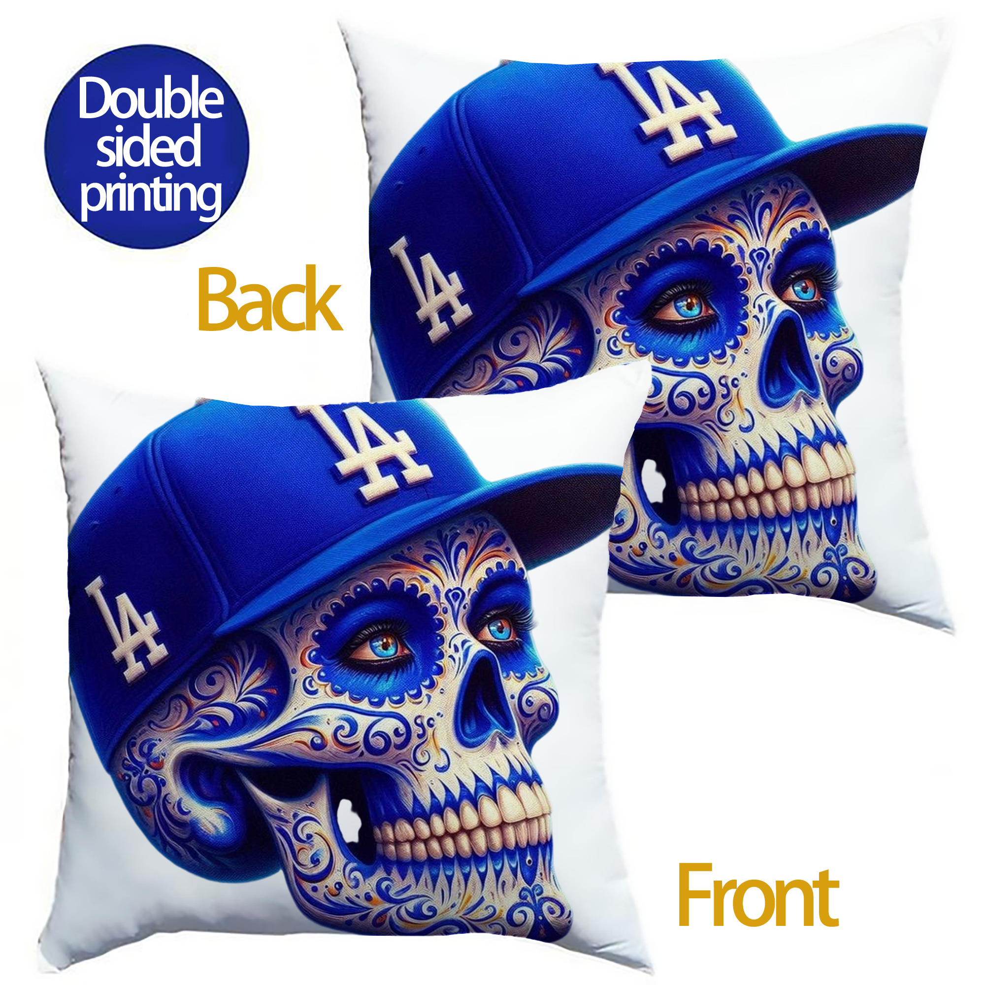  Soft Polyester Pillow Cover With Insert – Double-Sided Design, Invisible Zipper, Durable & Breathable – Easy Care Cushion Set