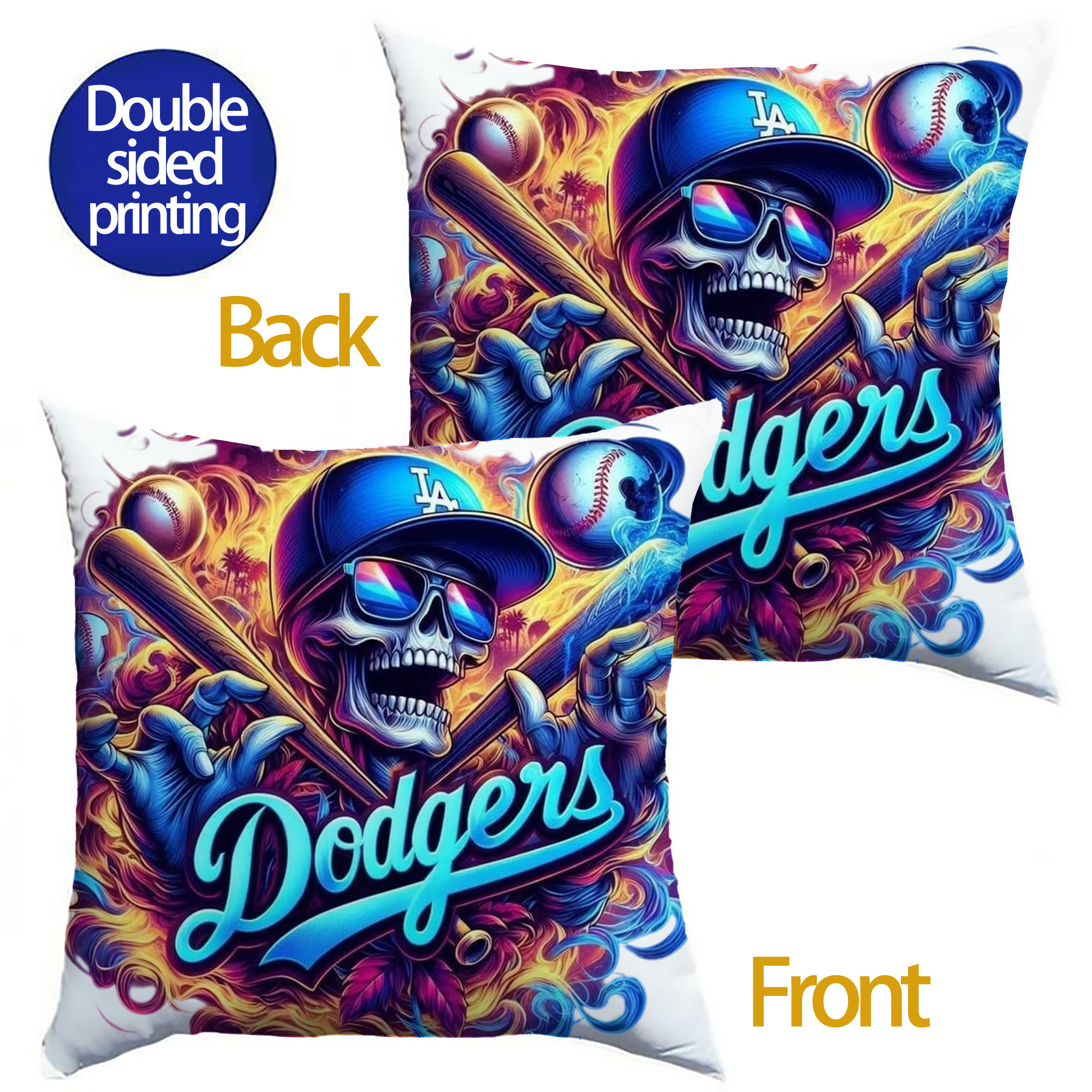  Soft Polyester Pillow Cover With Insert – Double-Sided Design, Invisible Zipper, Durable & Breathable – Easy Care Cushion Set