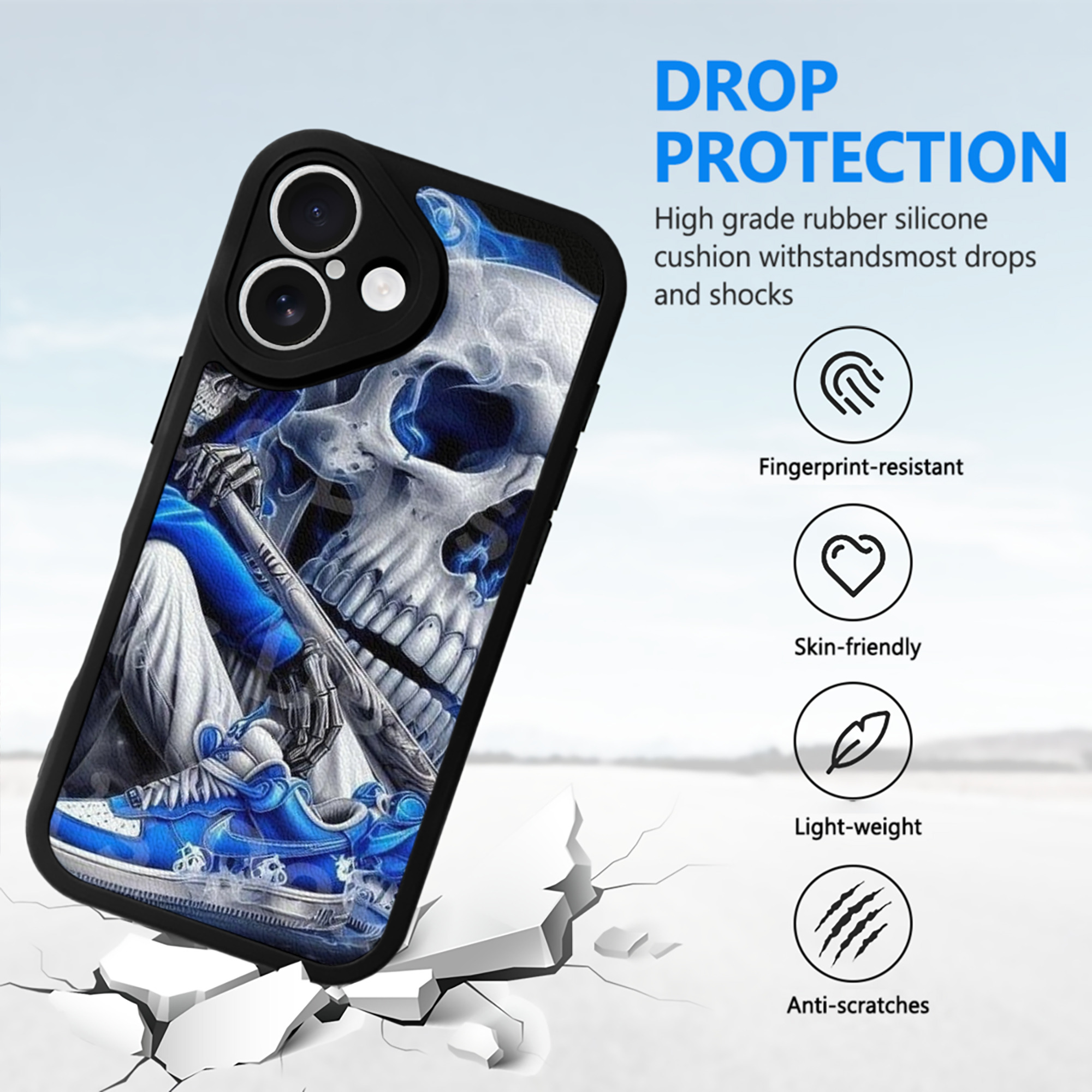  IPhone 16 Silicone Leather Case – UV Print, Lambskin Texture – Perfect Fit, Wireless Charging Compatible, Scratch Resistant, Precise Cutouts – Stylish Protection For IPhone 16