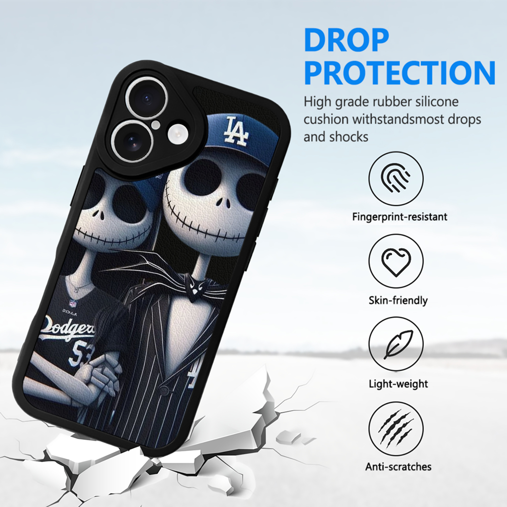  IPhone 16 Silicone Leather Case – UV Print, Lambskin Texture – Perfect Fit, Wireless Charging Compatible, Scratch Resistant, Precise Cutouts – Stylish Protection For IPhone 16