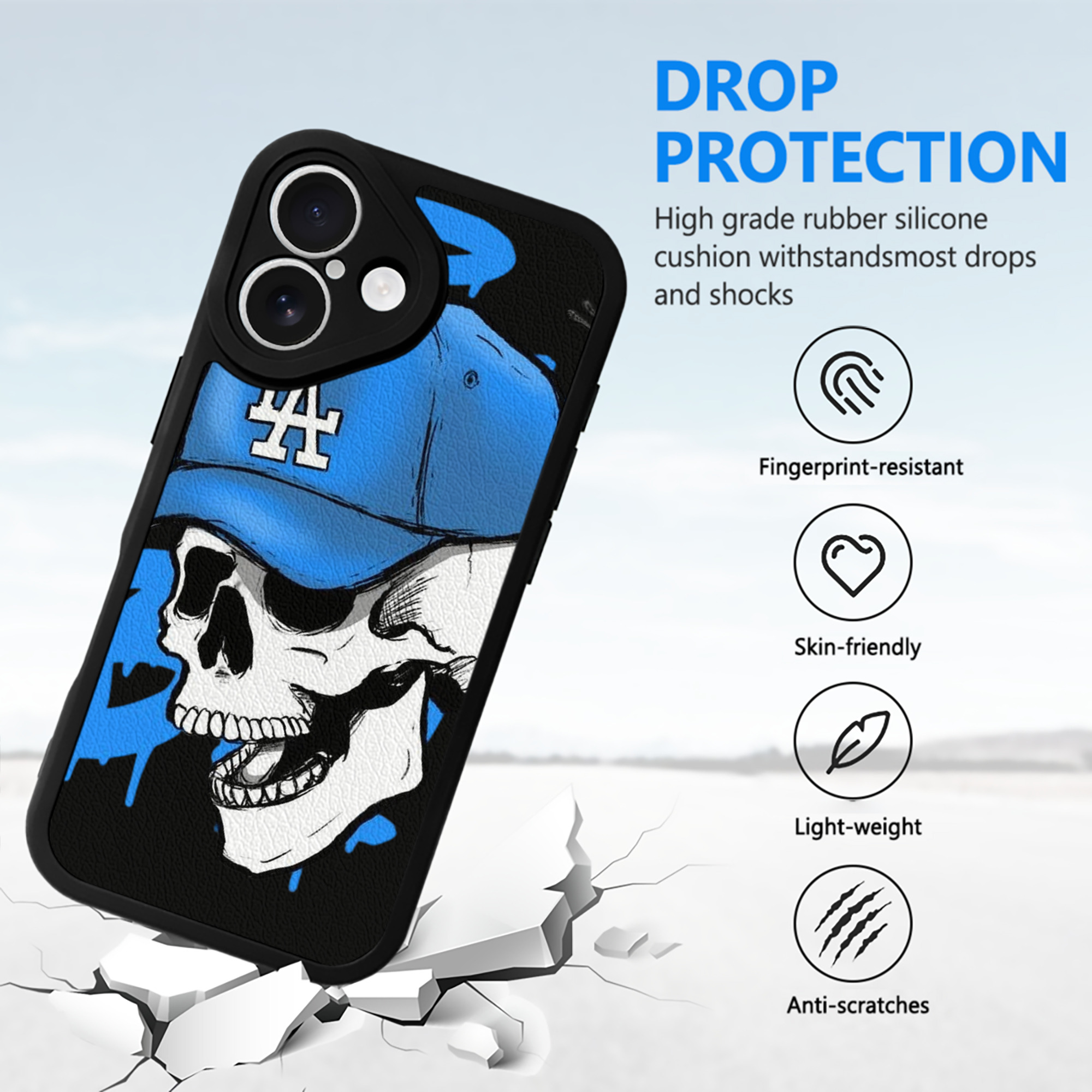  IPhone 16 Silicone Leather Case – UV Print, Lambskin Texture – Perfect Fit, Wireless Charging Compatible, Scratch Resistant, Precise Cutouts – Stylish Protection For IPhone 16