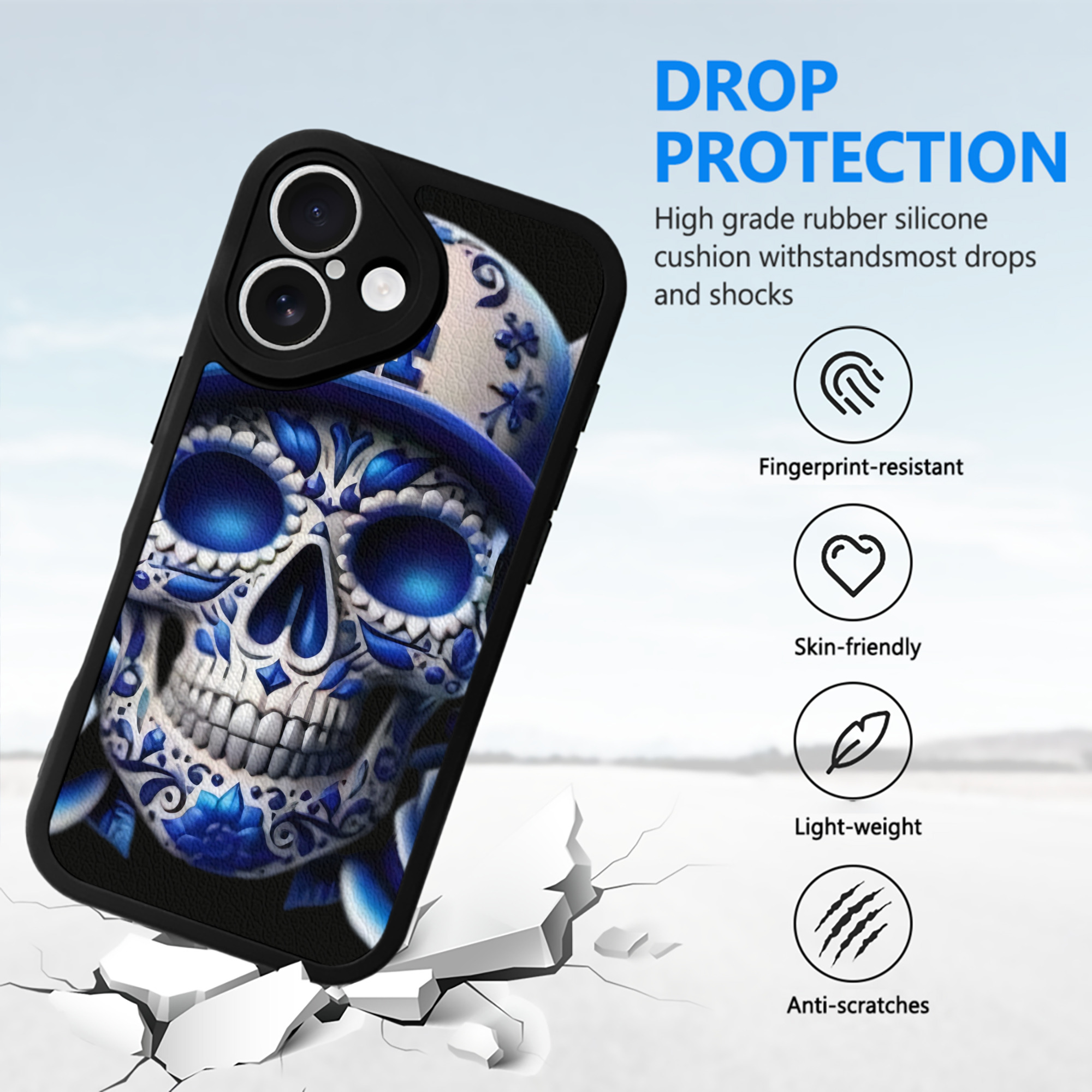  IPhone 16 Silicone Leather Case – UV Print, Lambskin Texture – Perfect Fit, Wireless Charging Compatible, Scratch Resistant, Precise Cutouts – Stylish Protection For IPhone 16