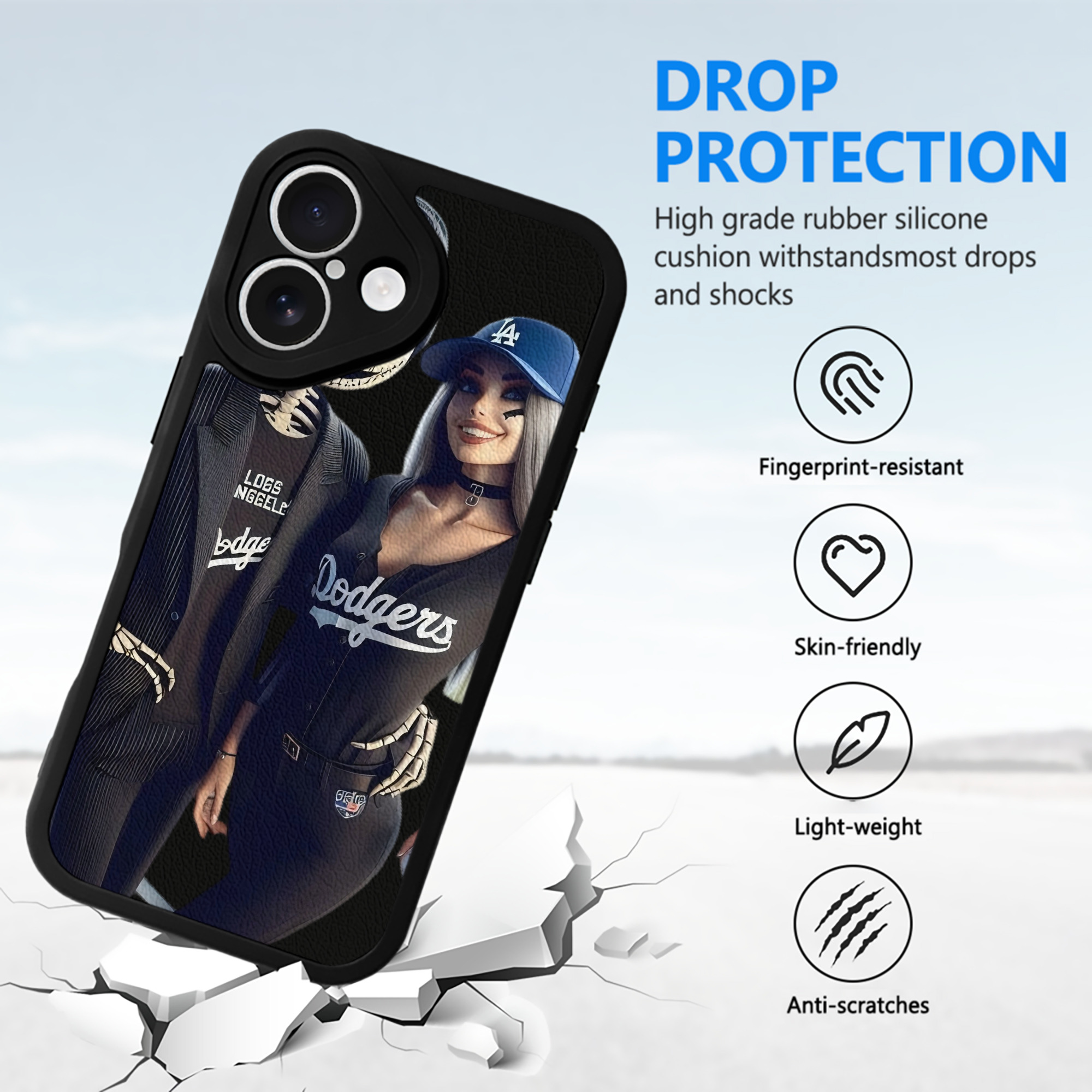  IPhone 16 Silicone Leather Case – UV Print, Lambskin Texture – Perfect Fit, Wireless Charging Compatible, Scratch Resistant, Precise Cutouts – Stylish Protection For IPhone 16