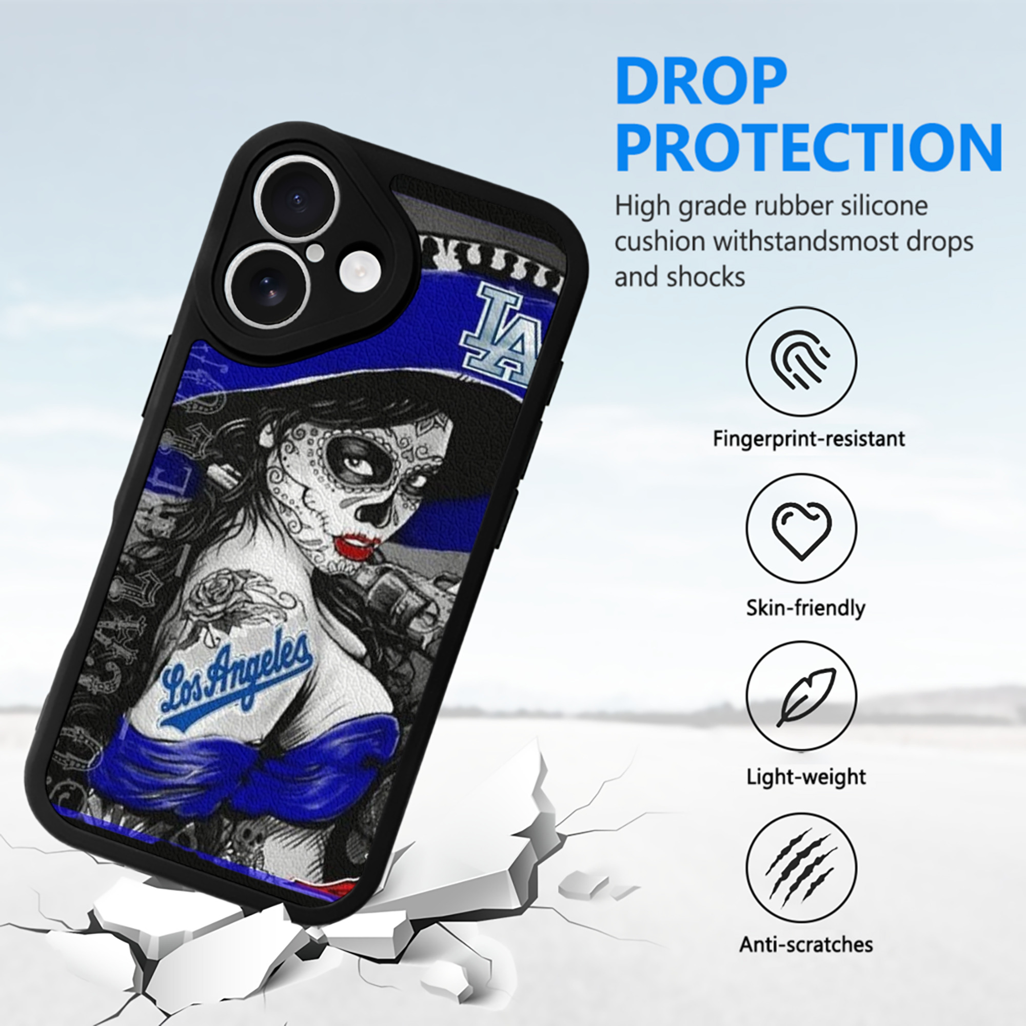  IPhone 16 Silicone Leather Case – UV Print, Lambskin Texture – Perfect Fit, Wireless Charging Compatible, Scratch Resistant, Precise Cutouts – Stylish Protection For IPhone 16