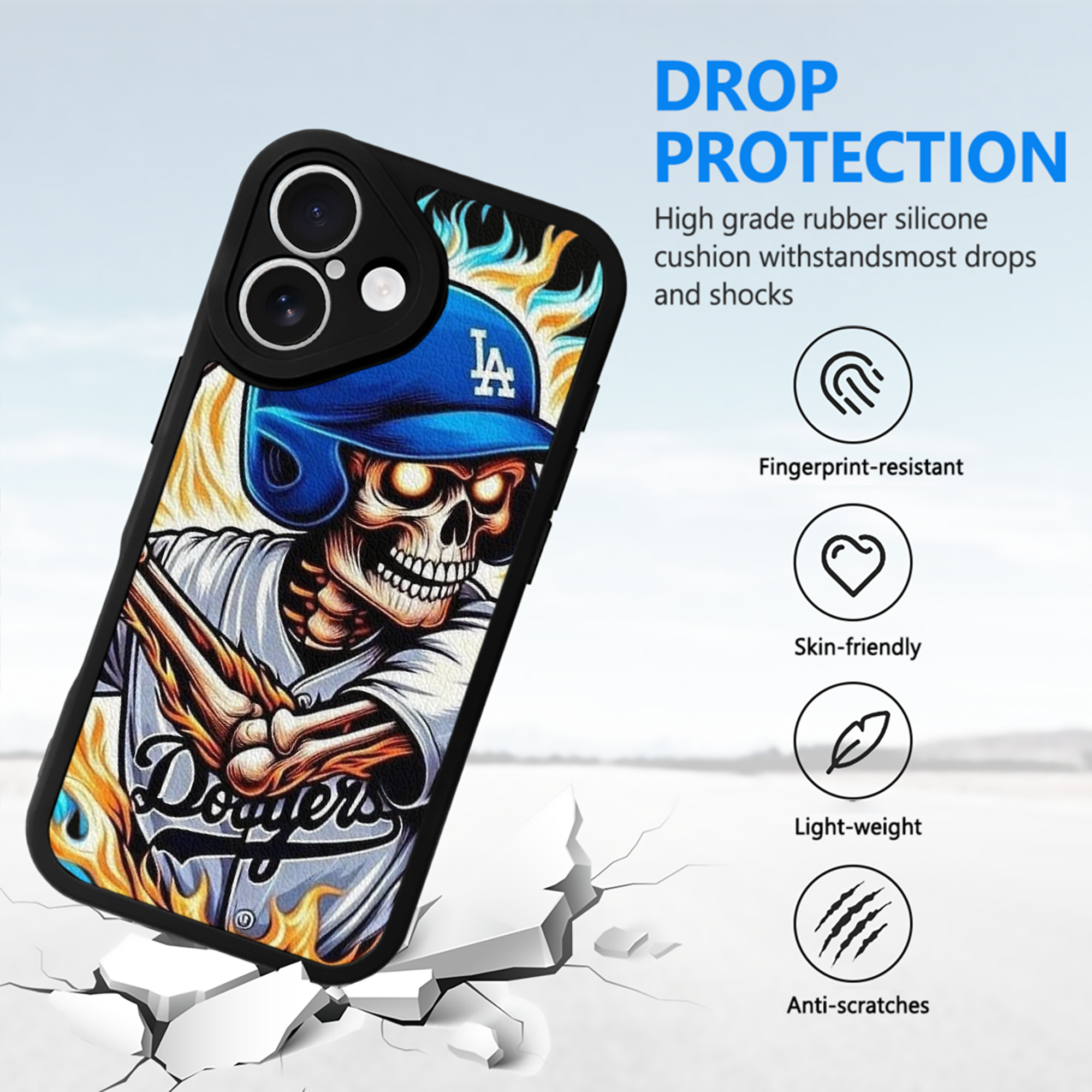  IPhone 16 Silicone Leather Case – UV Print, Lambskin Texture – Perfect Fit, Wireless Charging Compatible, Scratch Resistant, Precise Cutouts – Stylish Protection For IPhone 16