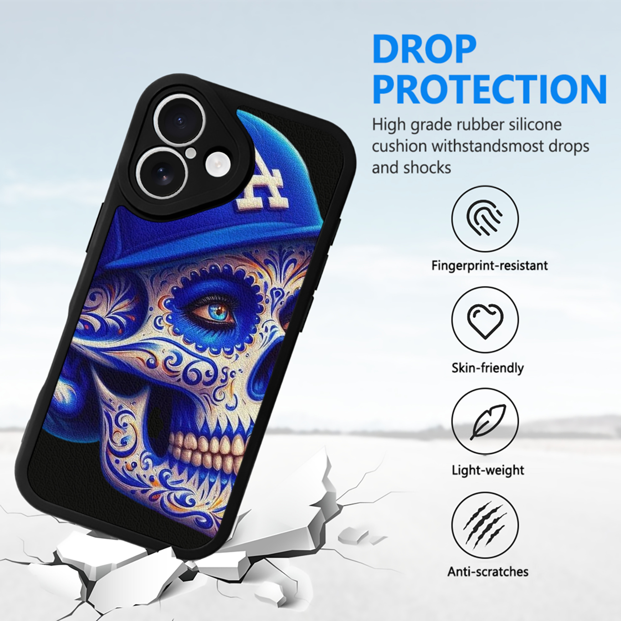  IPhone 16 Silicone Leather Case – UV Print, Lambskin Texture – Perfect Fit, Wireless Charging Compatible, Scratch Resistant, Precise Cutouts – Stylish Protection For IPhone 16