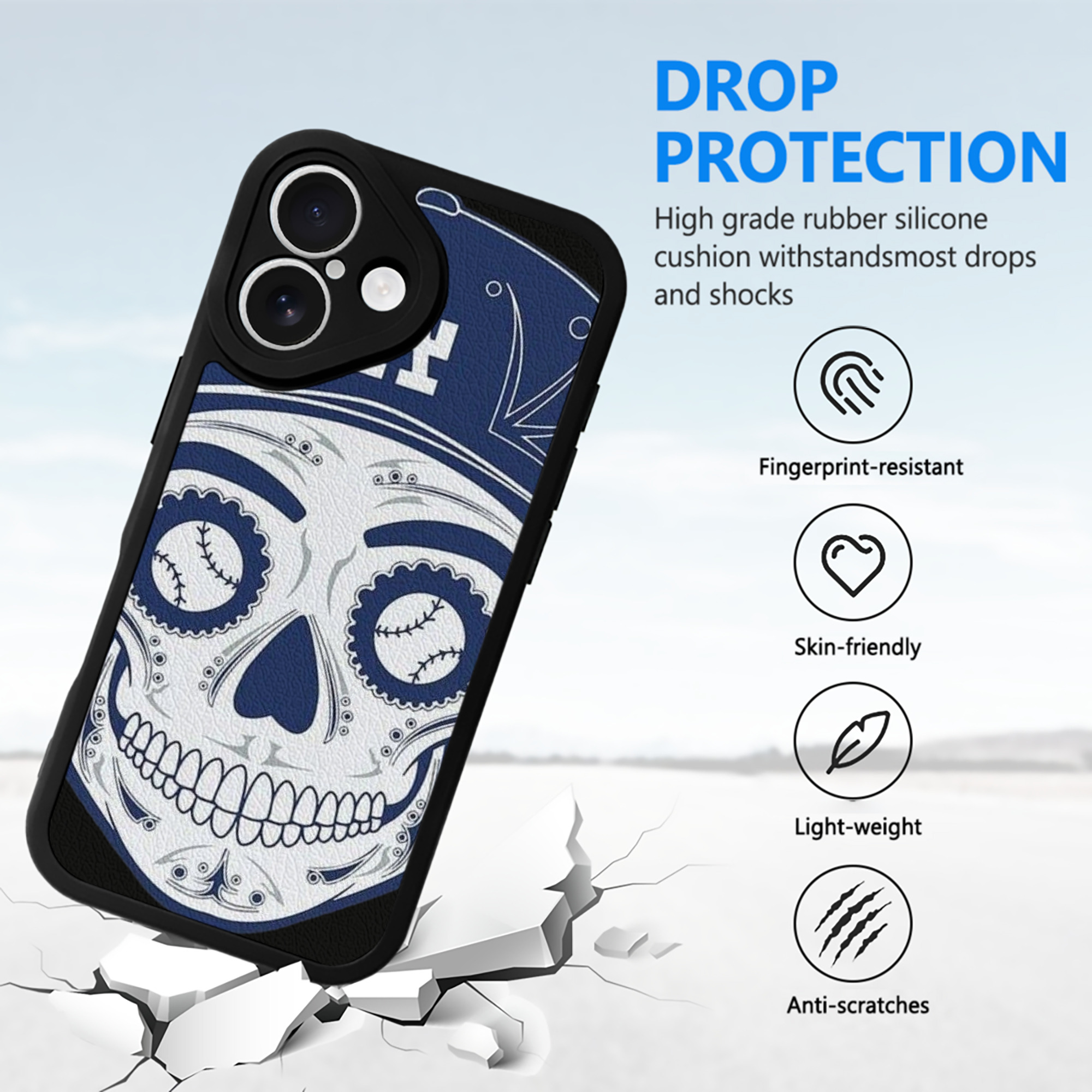  IPhone 16 Silicone Leather Case – UV Print, Lambskin Texture – Perfect Fit, Wireless Charging Compatible, Scratch Resistant, Precise Cutouts – Stylish Protection For IPhone 16