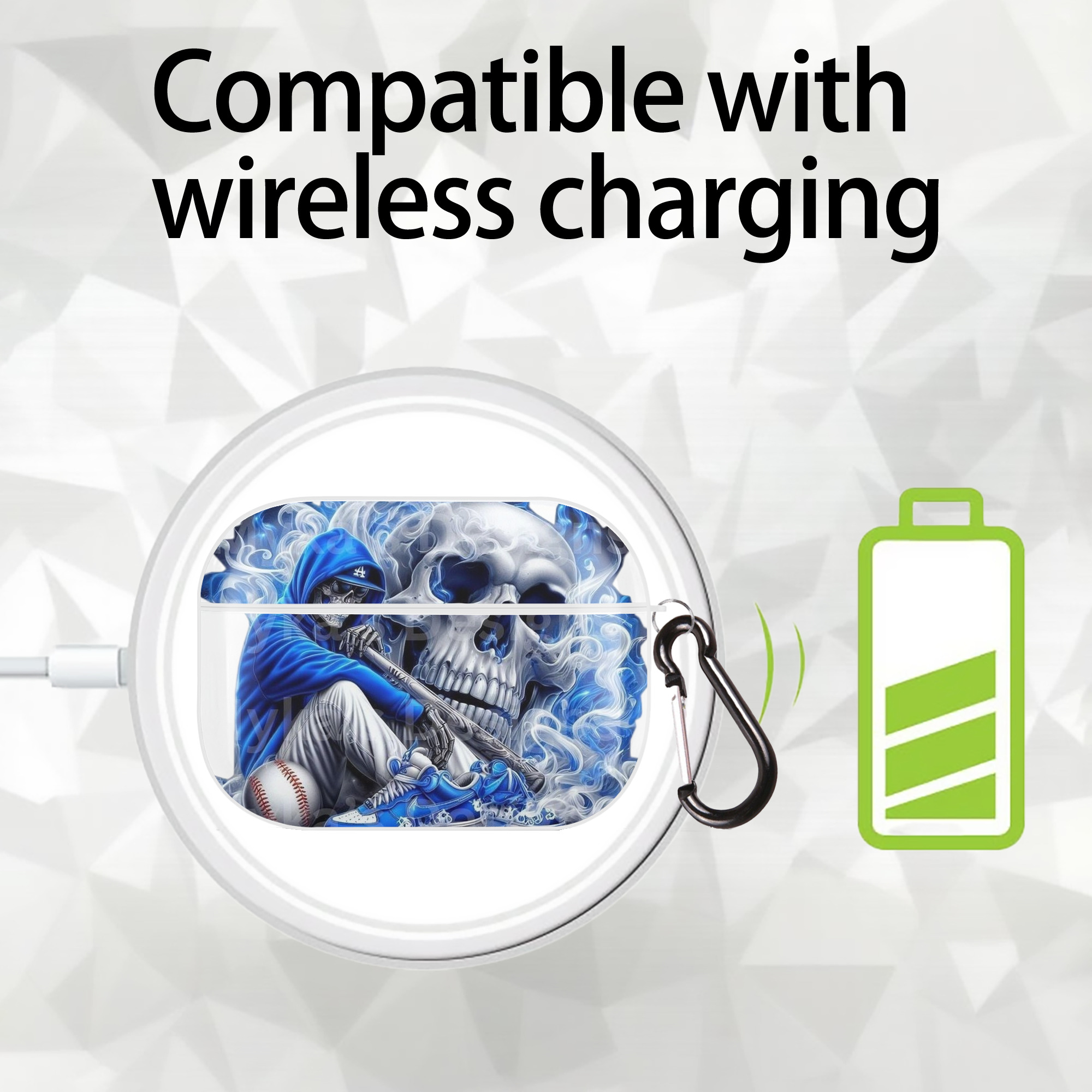  AirPods Pro Hard Case White With Keychain, Durable Flexible PC, Precise Cutouts, Anti-Fingerprint, Yellowing & Scratch Resistant, Full Protection, Washable