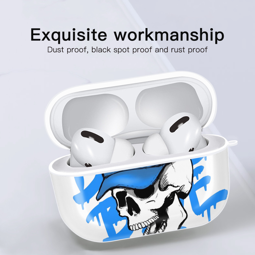  AirPods Pro Hard Case White With Keychain, Durable Flexible PC, Precise Cutouts, Anti-Fingerprint, Yellowing & Scratch Resistant, Full Protection, Washable