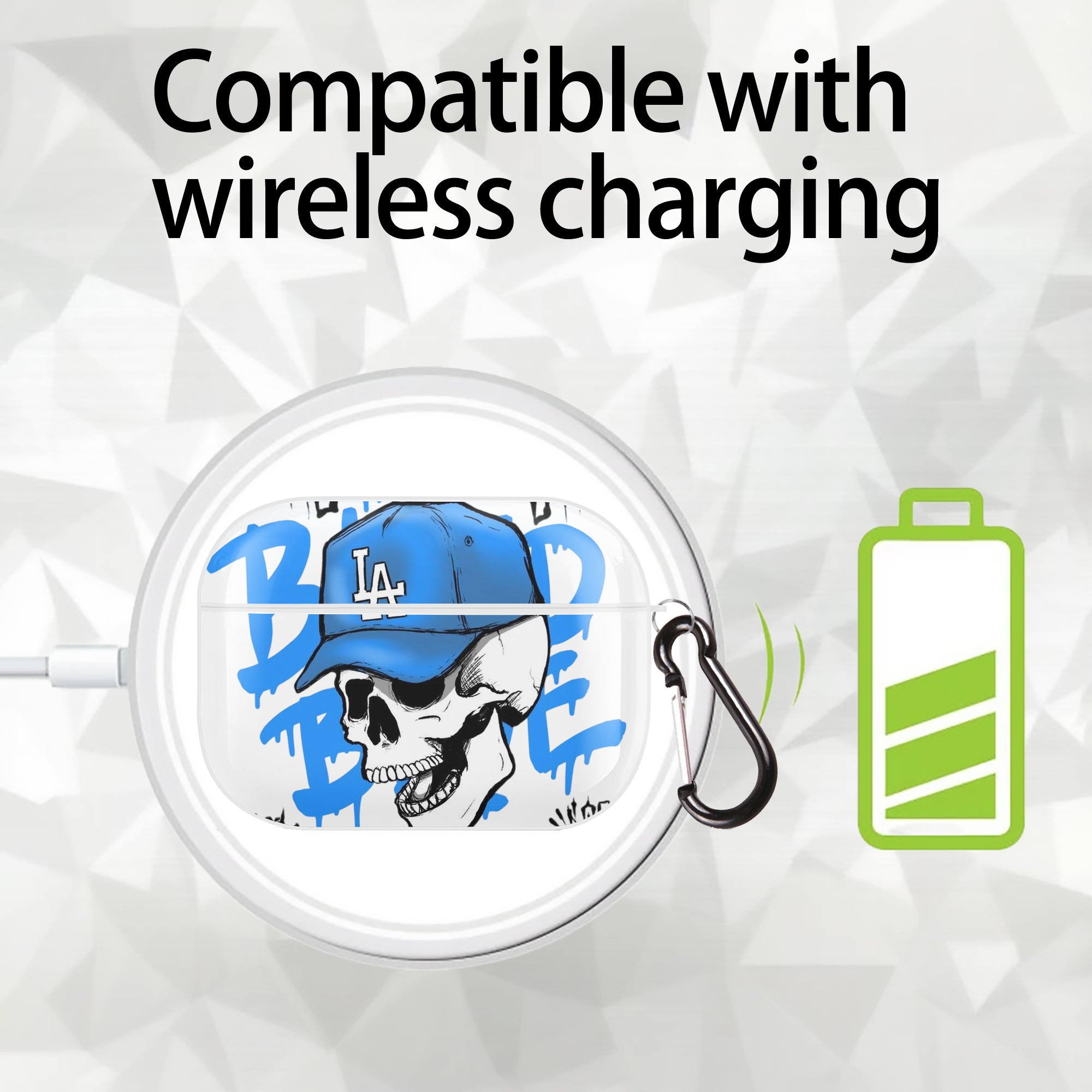  AirPods Pro Hard Case White With Keychain, Durable Flexible PC, Precise Cutouts, Anti-Fingerprint, Yellowing & Scratch Resistant, Full Protection, Washable