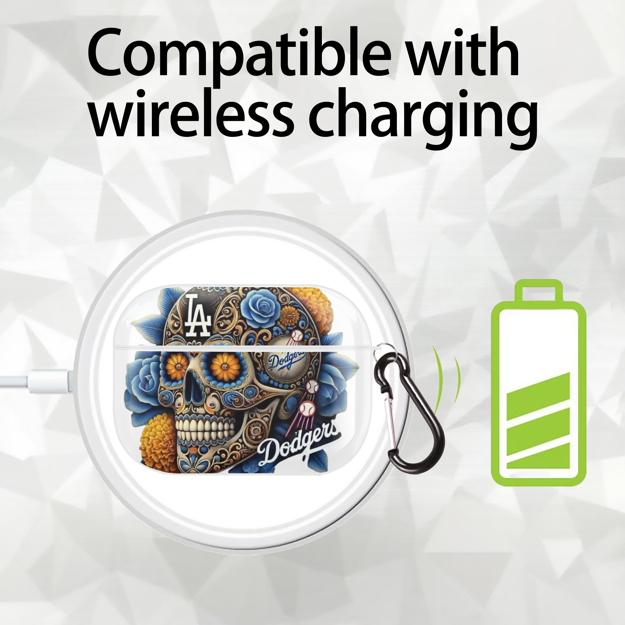  AirPods Pro Hard Case White With Keychain, Durable Flexible PC, Precise Cutouts, Anti-Fingerprint, Yellowing & Scratch Resistant, Full Protection, Washable