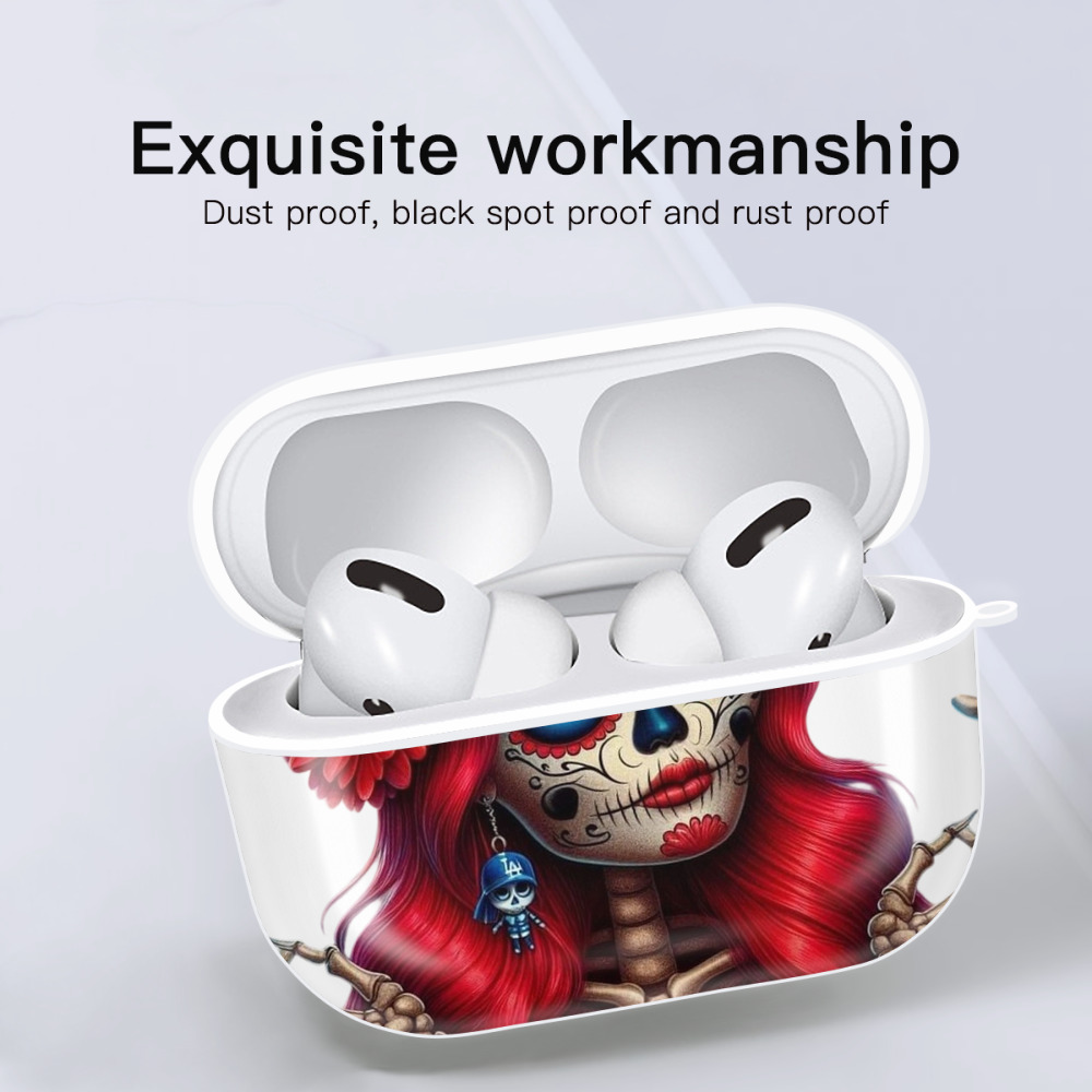  AirPods Pro Hard Case White With Keychain, Durable Flexible PC, Precise Cutouts, Anti-Fingerprint, Yellowing & Scratch Resistant, Full Protection, Washable