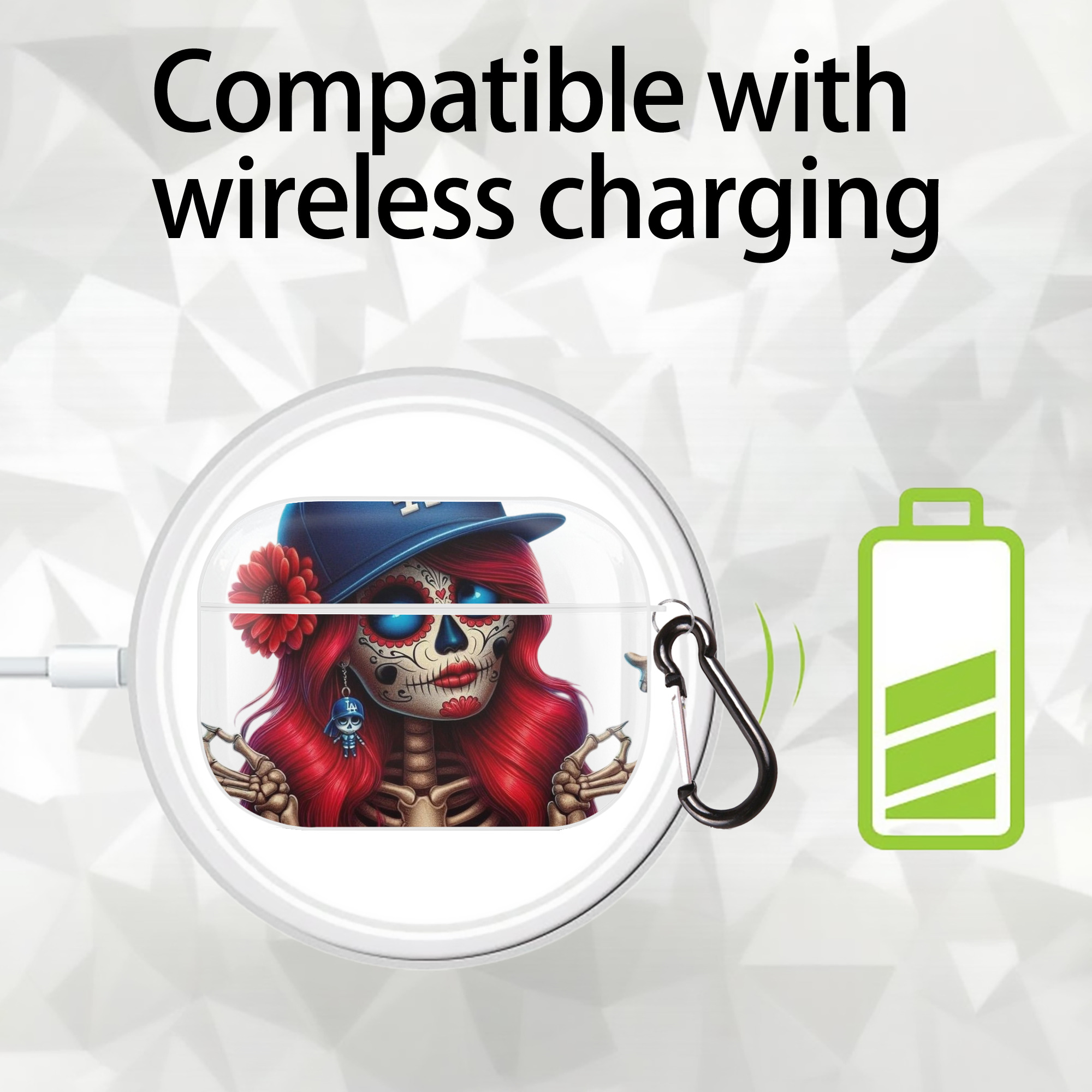  AirPods Pro Hard Case White With Keychain, Durable Flexible PC, Precise Cutouts, Anti-Fingerprint, Yellowing & Scratch Resistant, Full Protection, Washable